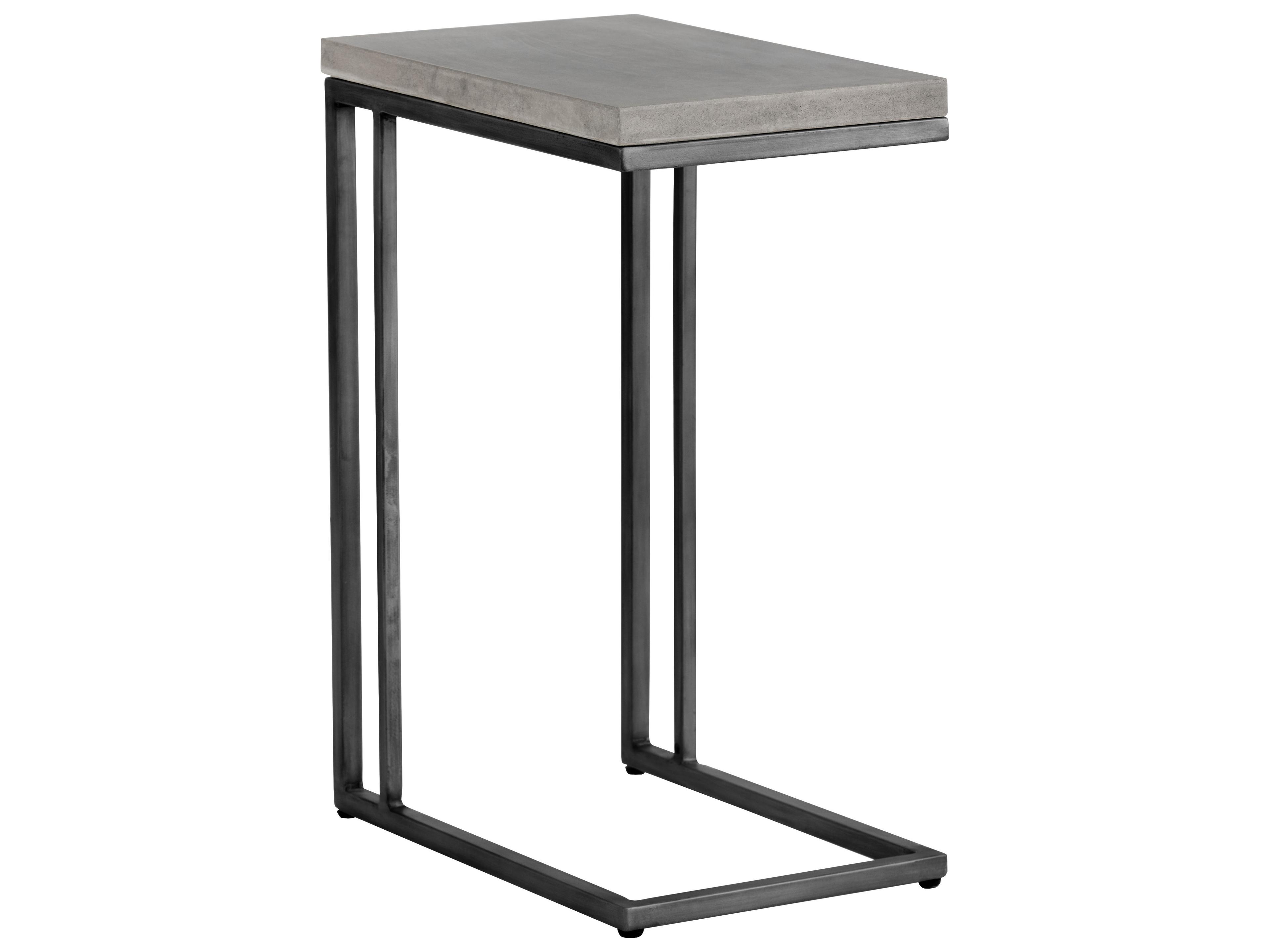 Sunpan Outdoor Solterra Sawyer Steel Black Rectangular End Table
