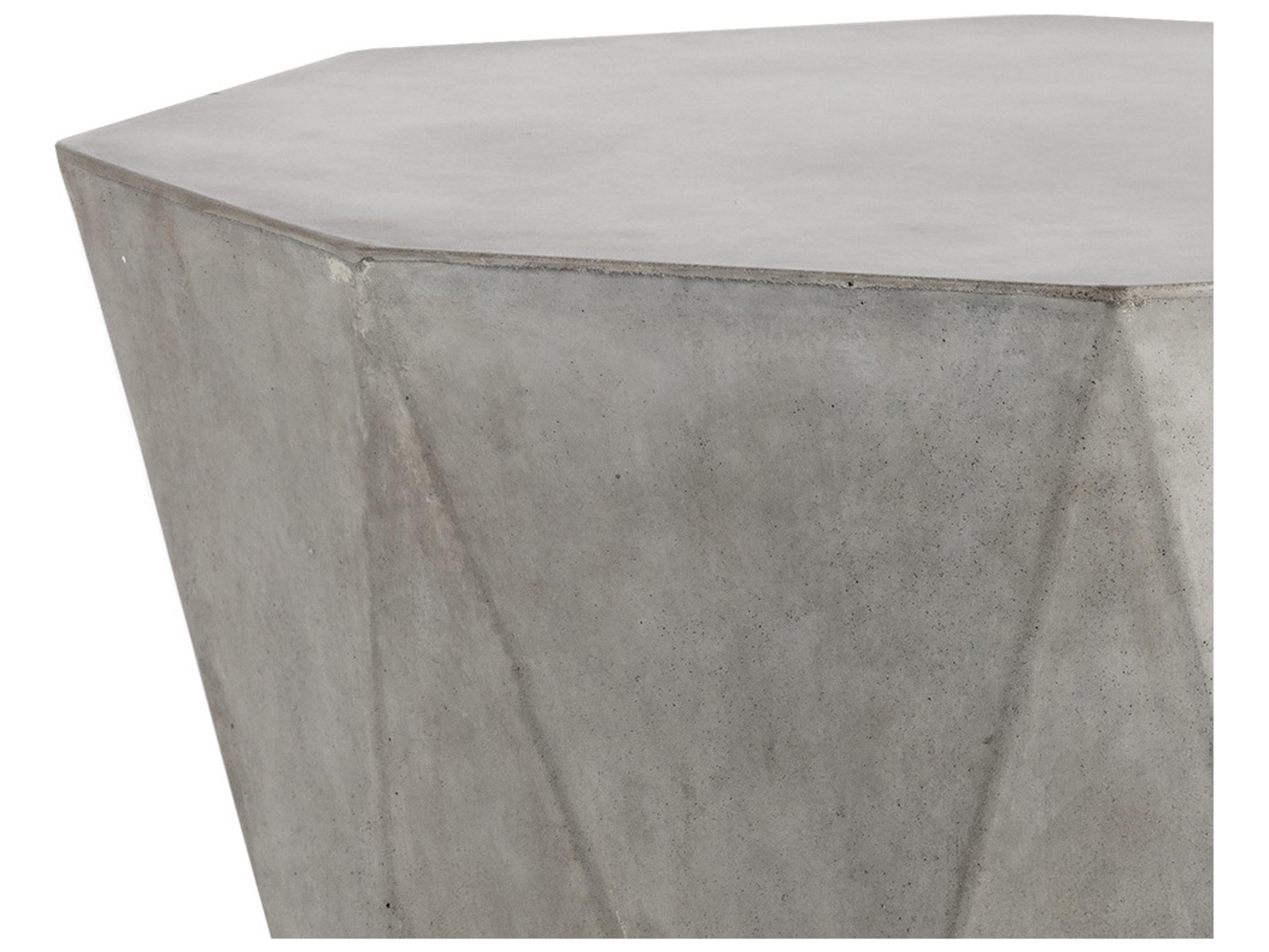 Sunpan Outdoor Solterra Prism Concrete Grey/Black Octagon End Table