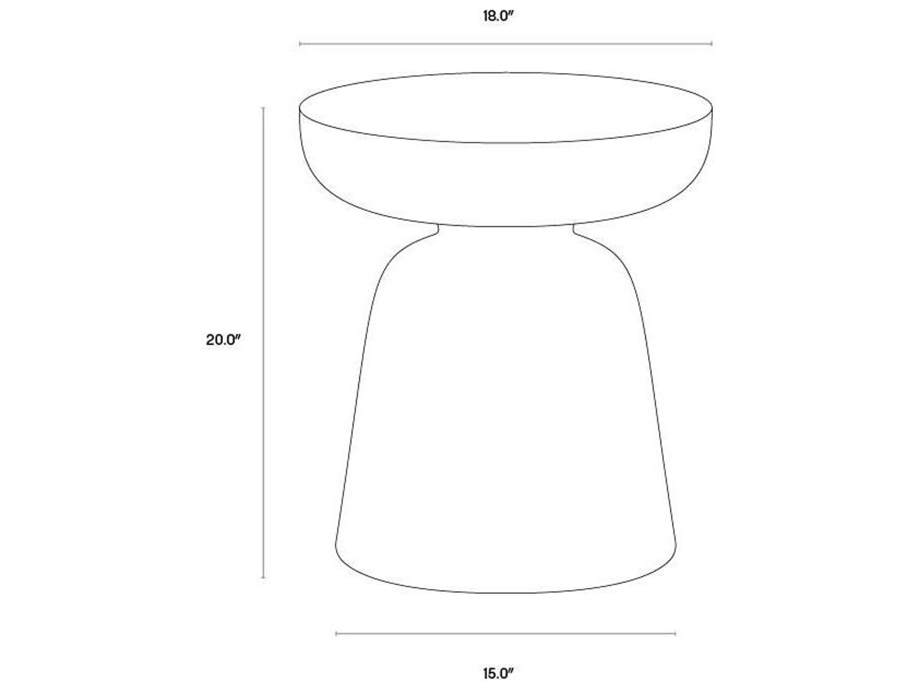 Sunpan Outdoor MIXT Lucida Concrete Marble Look Black Round End Table