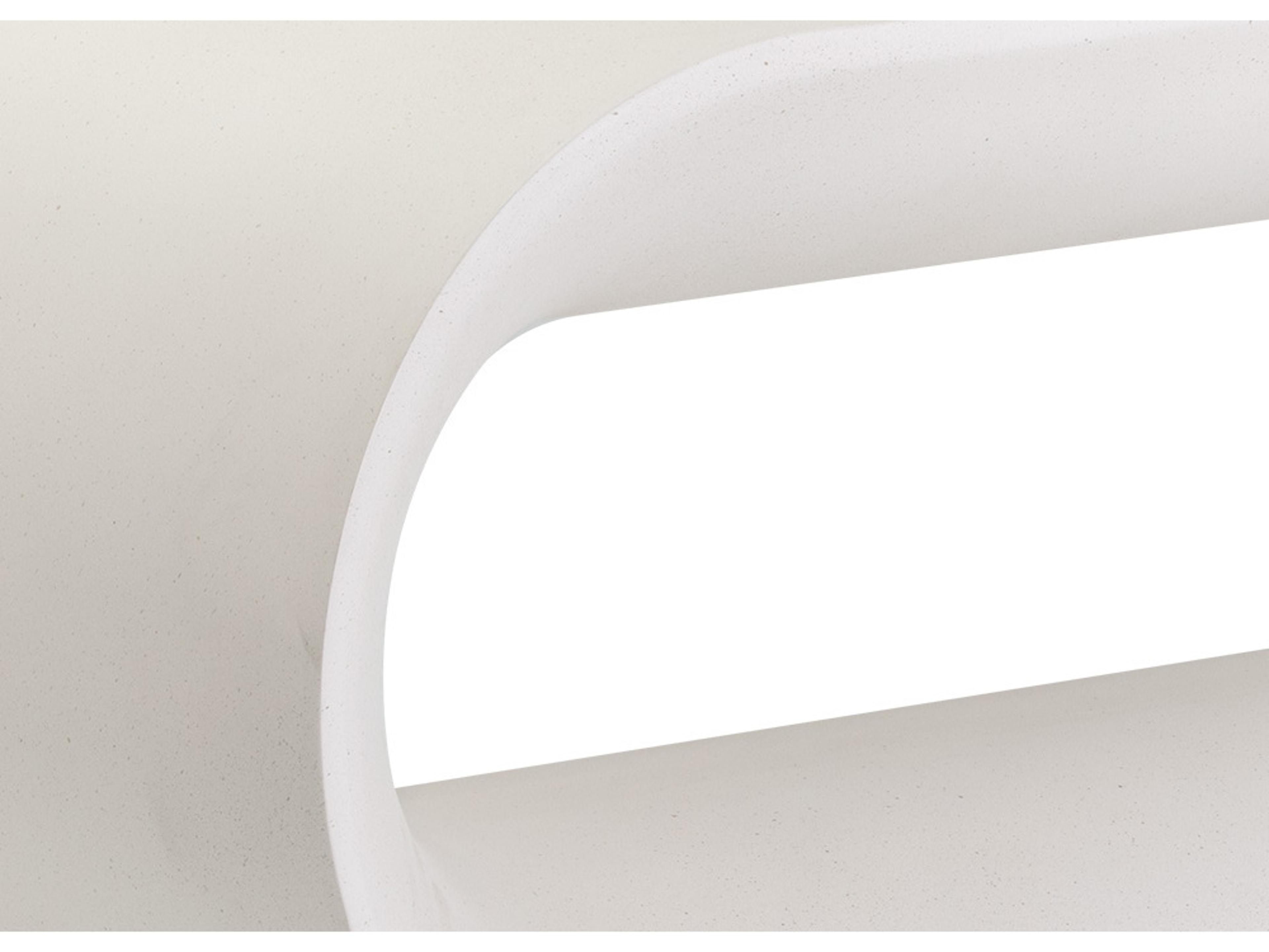 Sunpan Outdoor Solterra Capsule Concrete White Bench