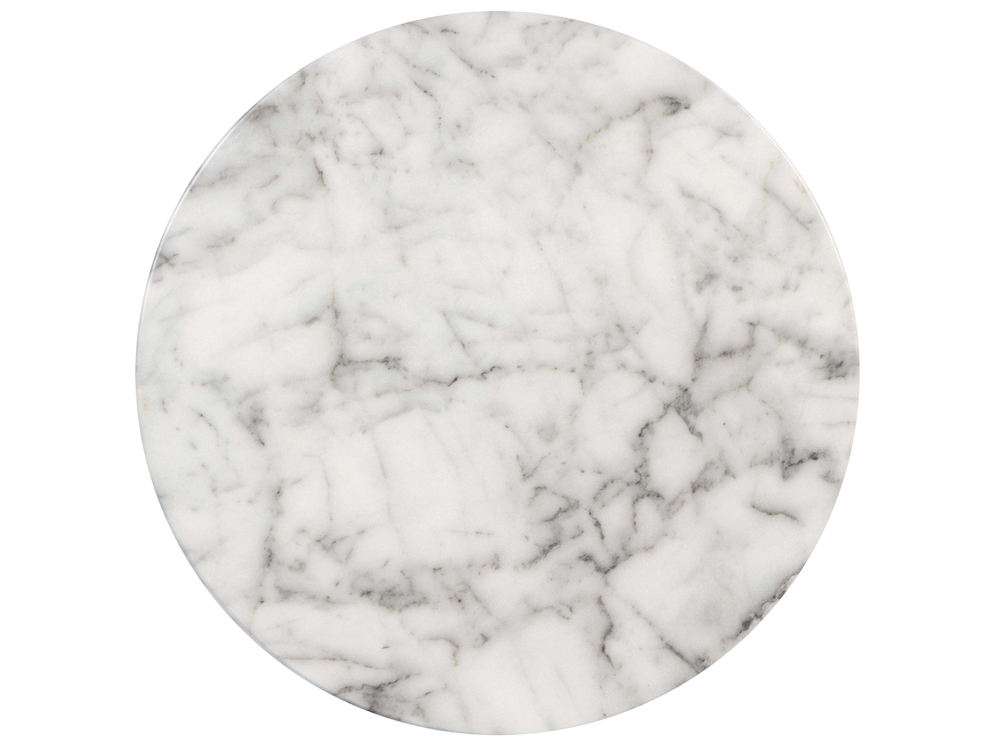 Sunpan Outdoor MIXT Lucida Concrete Marble Look White Round End Table