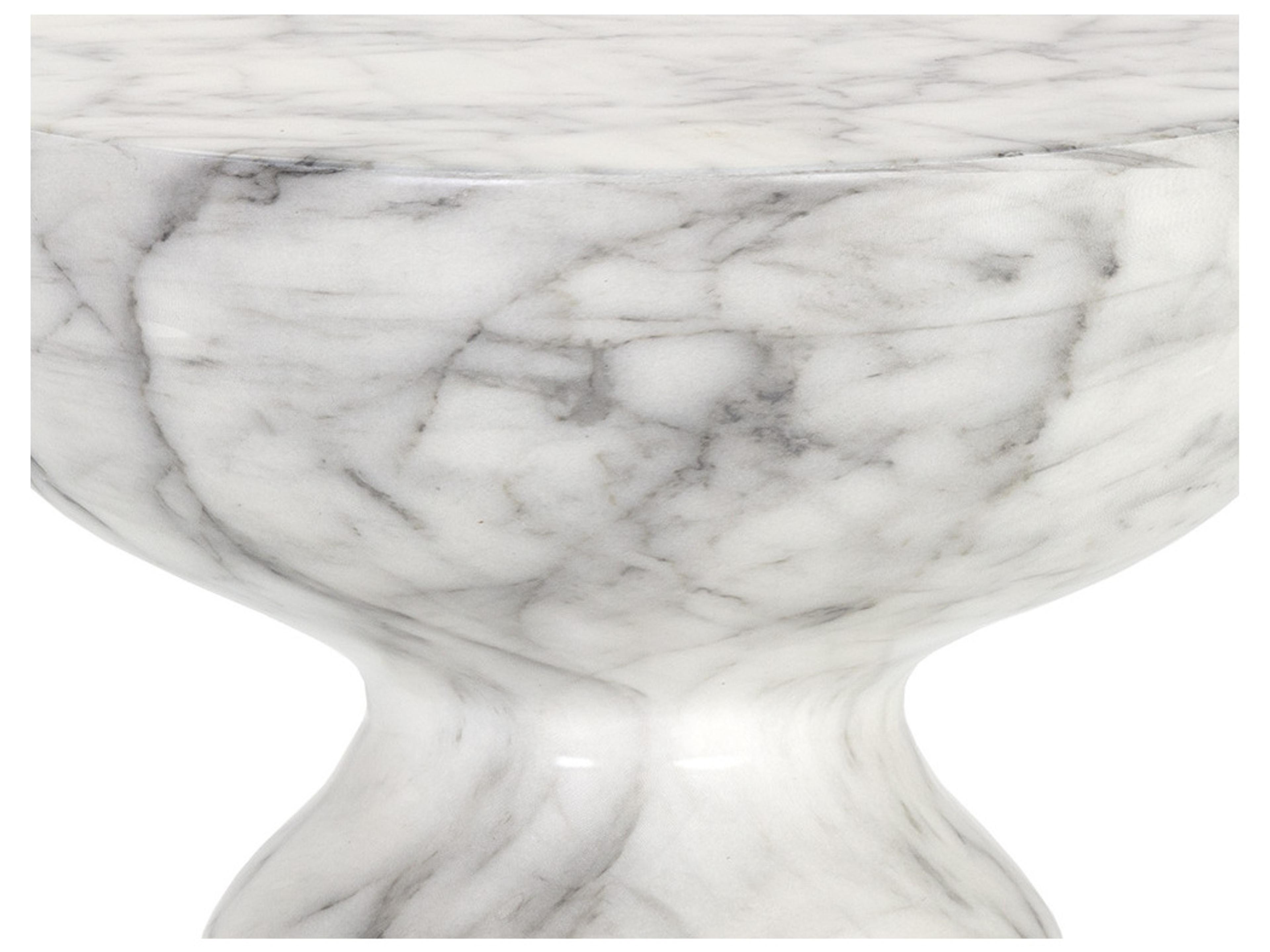 Sunpan Outdoor MIXT Goya Concrete Marble Look White Round End Table