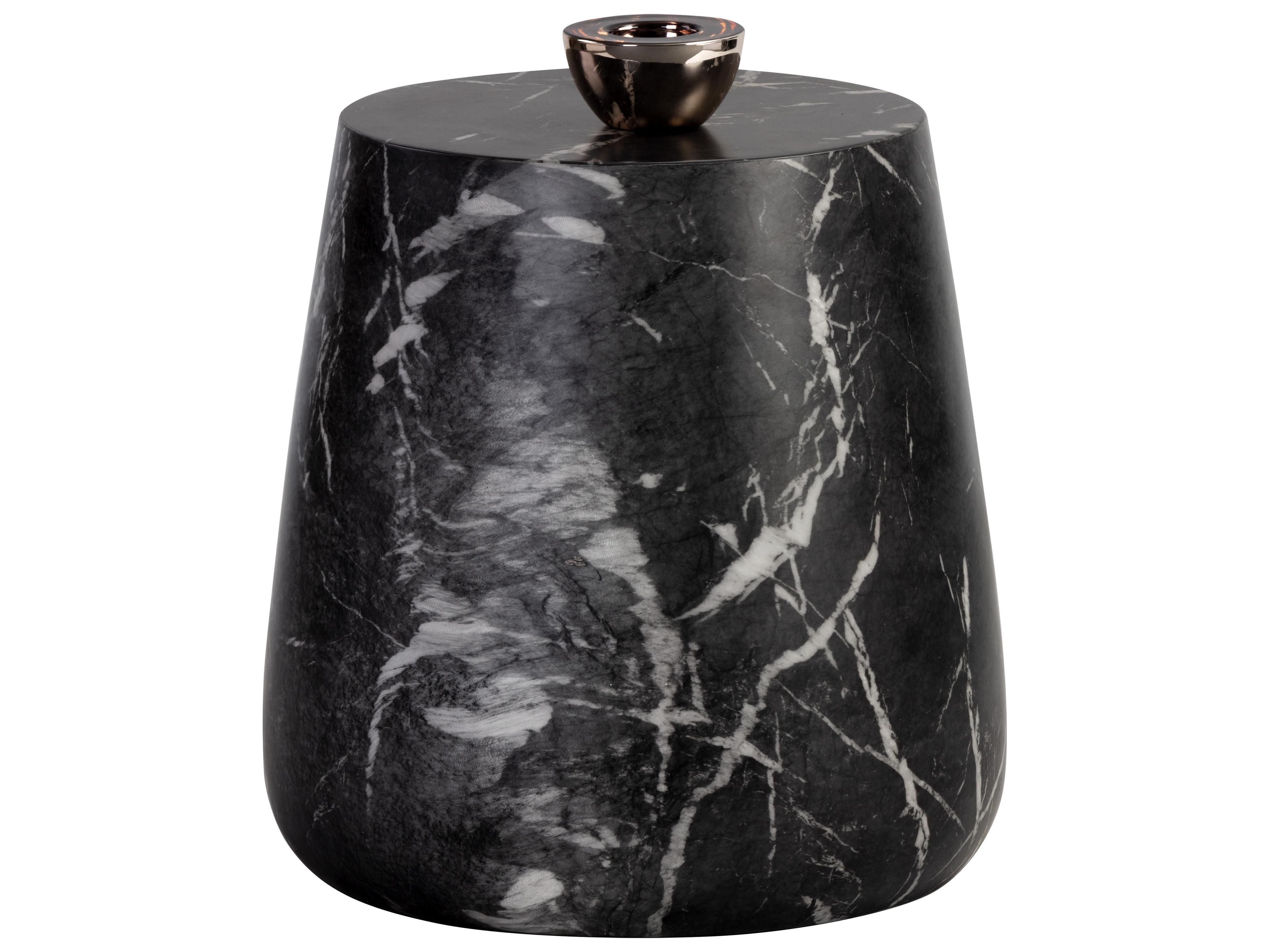 Sunpan Outdoor Solterra Aries Black Round End Table