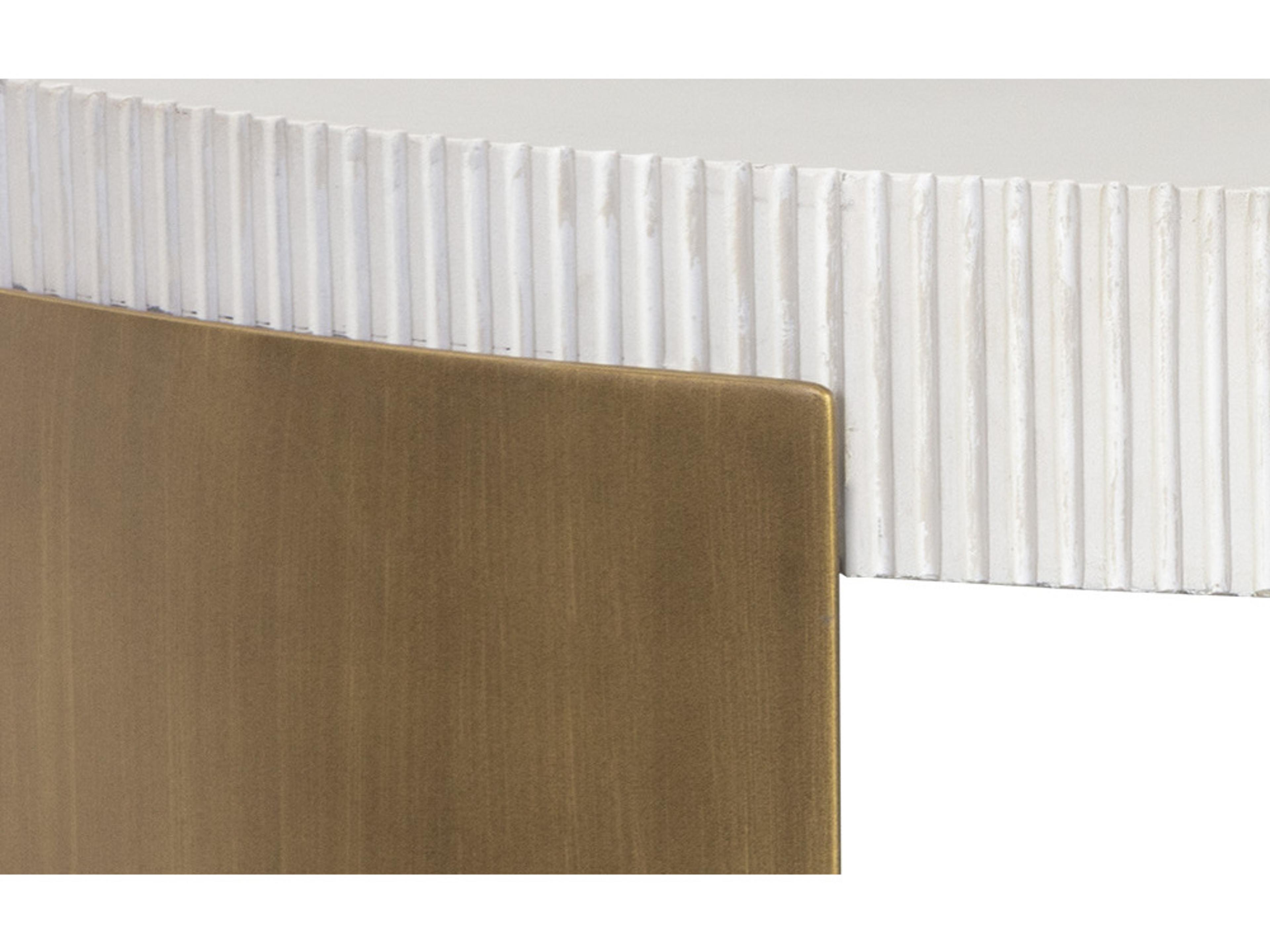 Sunpan Outdoor Solterra Cavette Steel Antique Brass Round Coffee Table