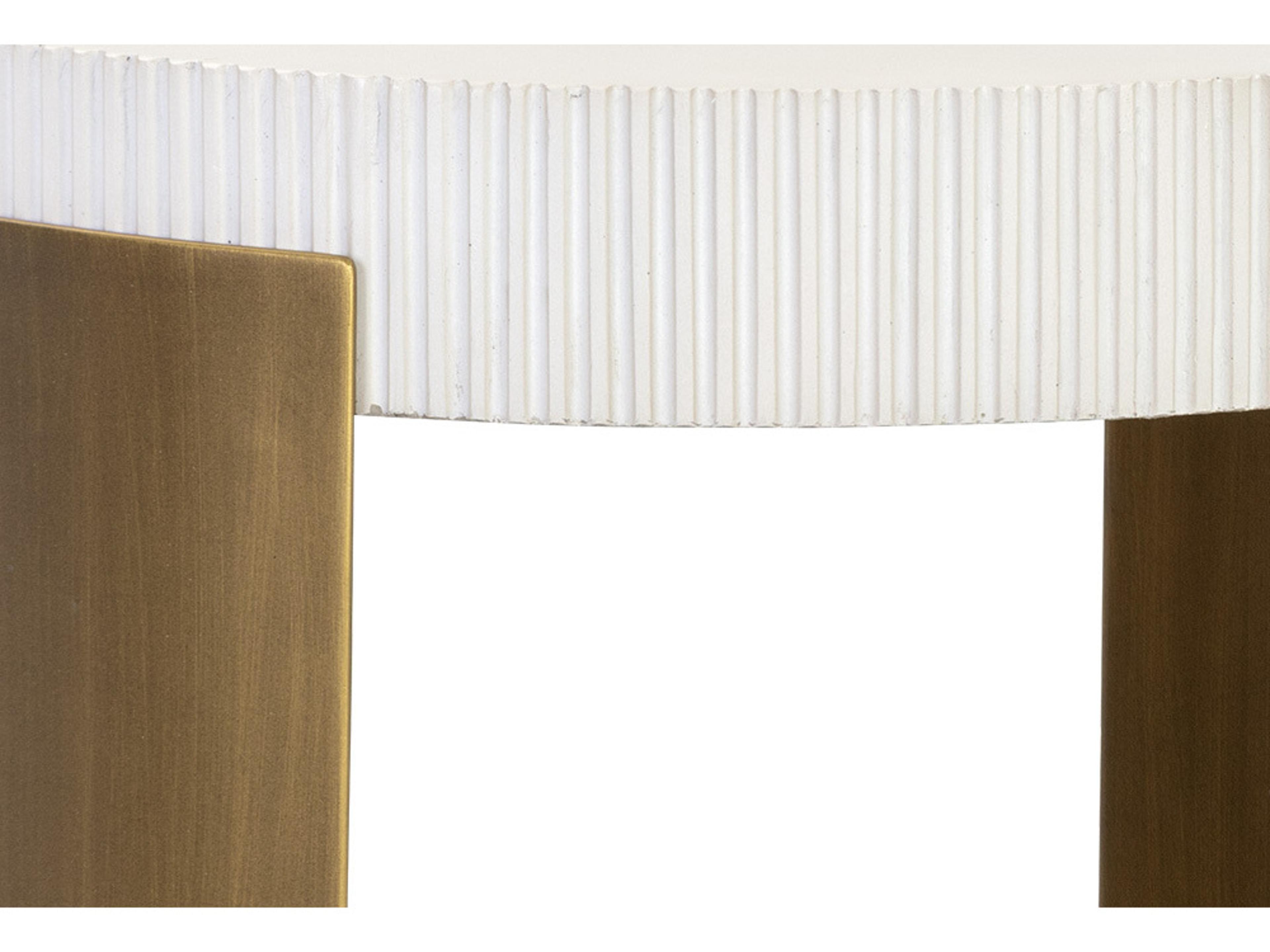 Sunpan Outdoor Solterra Cavette Steel Antique Brass Round End Table