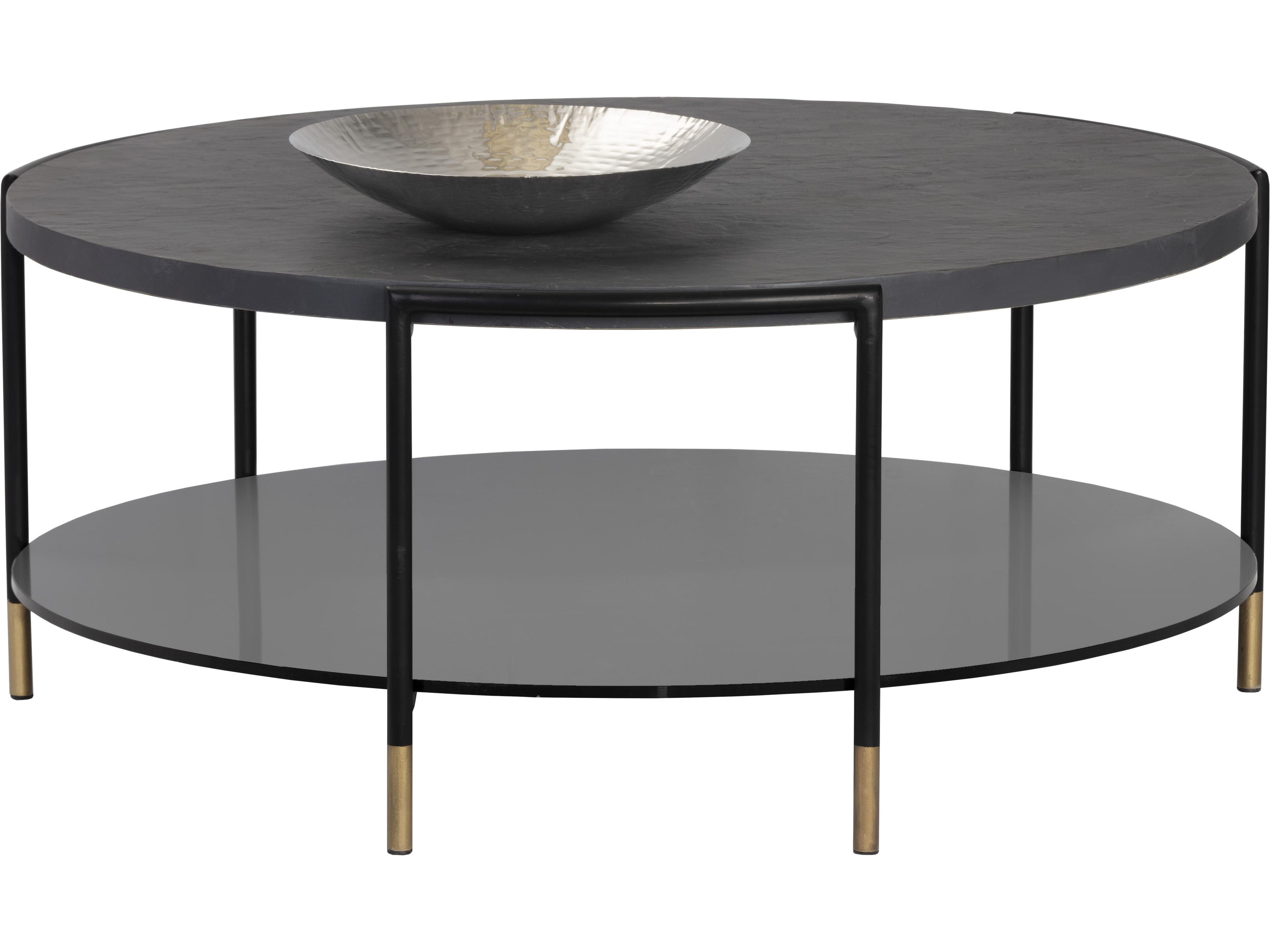 Sunpan Outdoor Solterra Zuma Steel Black Round Coffee Table