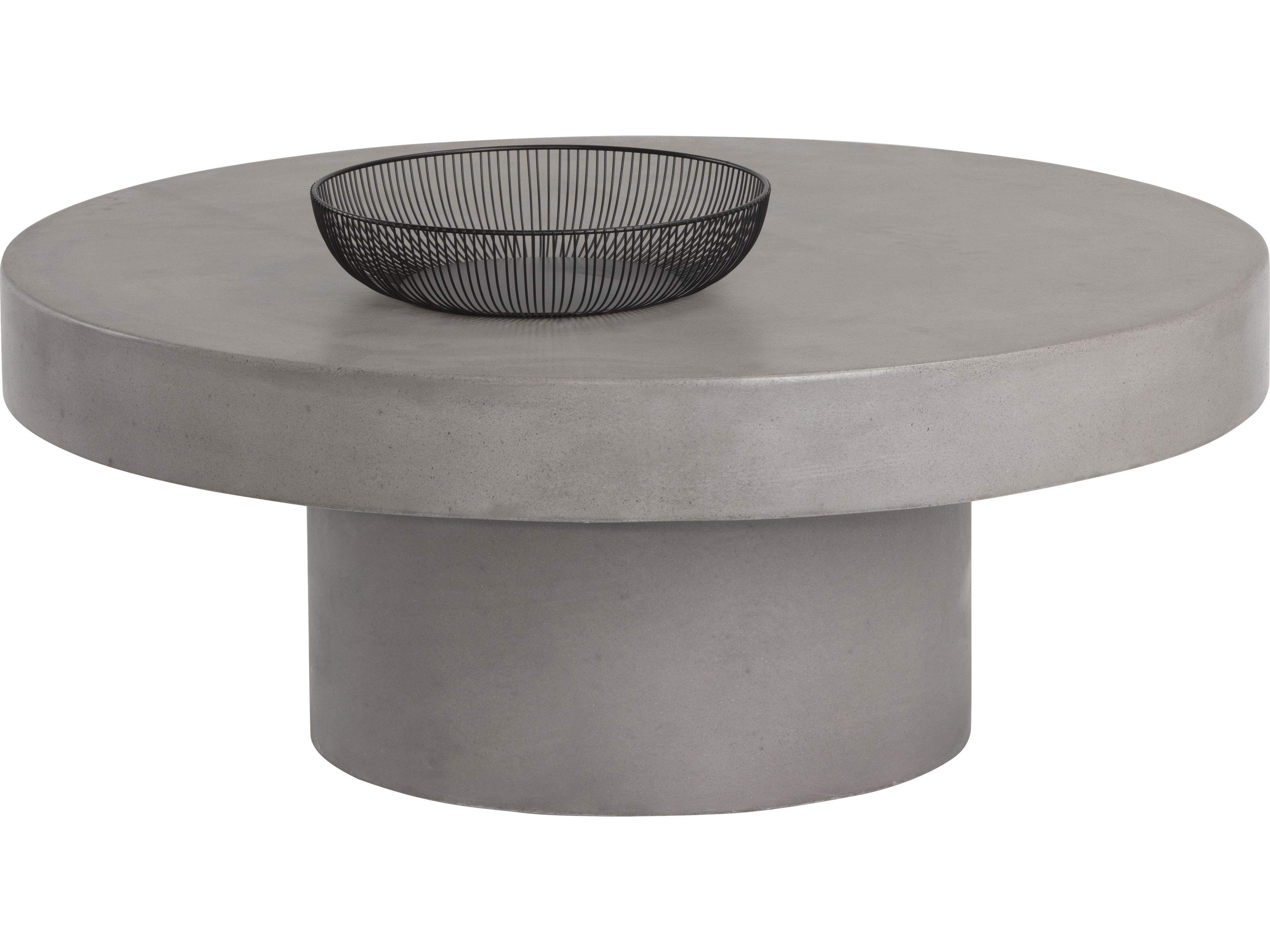 Sunpan Outdoor MIXT Brando Concrete Grey Round Coffee Table