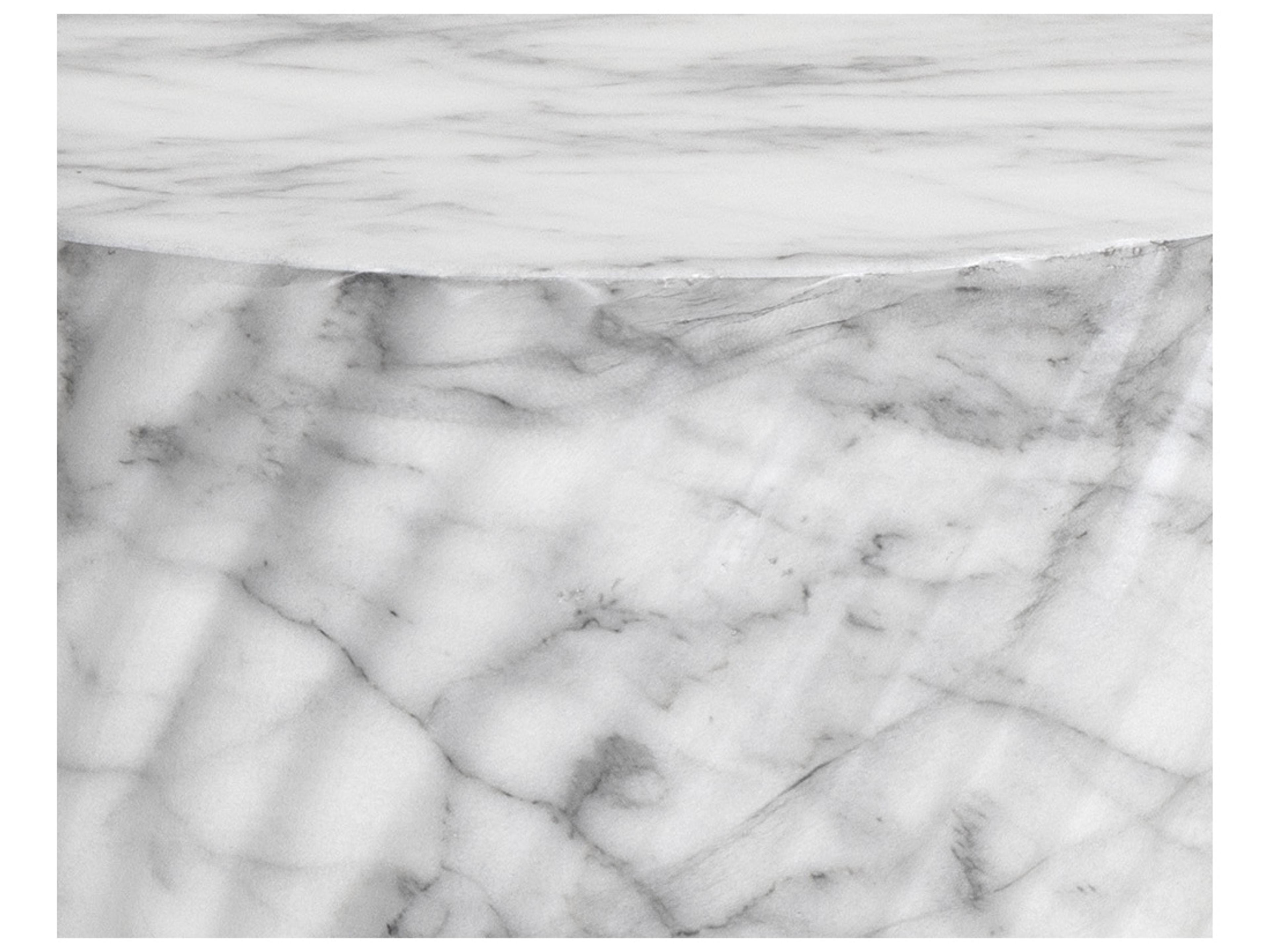 Sunpan Outdoor MIXT Cara Concrete Marble Look White Round End Table