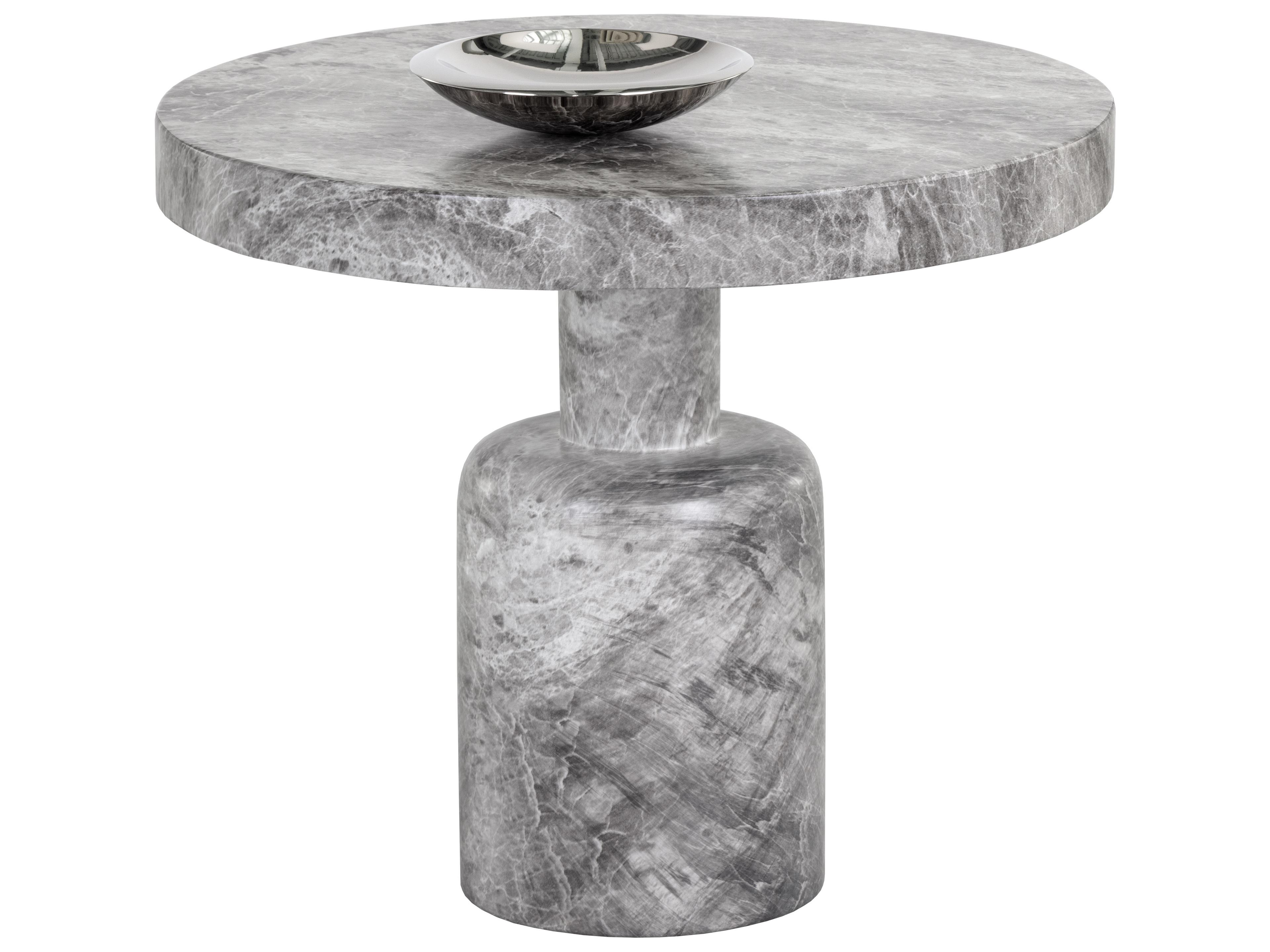 Sunpan Outdoor MIXT Elmira Concrete Grey Round Side Table