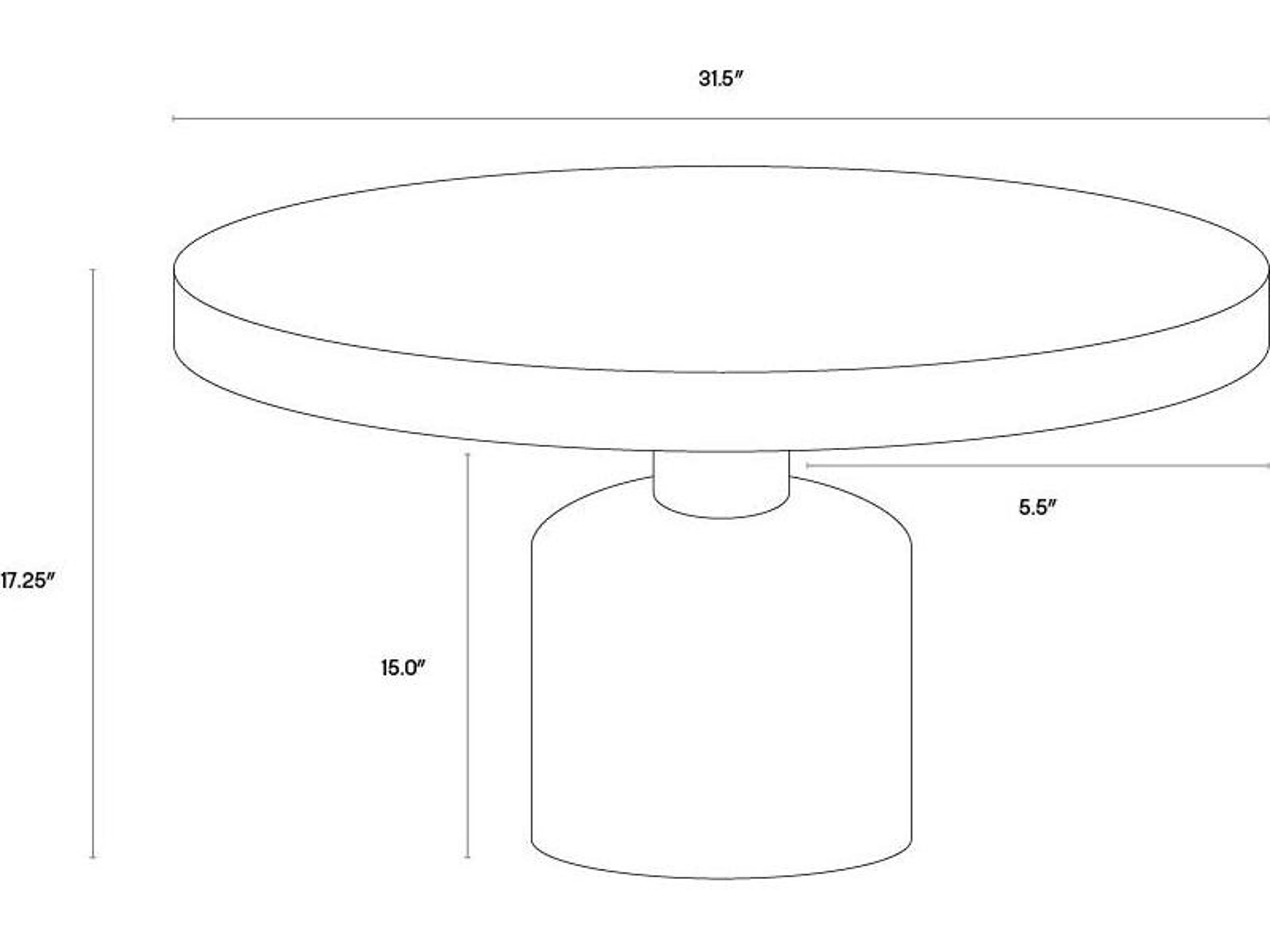Sunpan Outdoor MIXT Elmira Concrete Grey Round Coffee Table