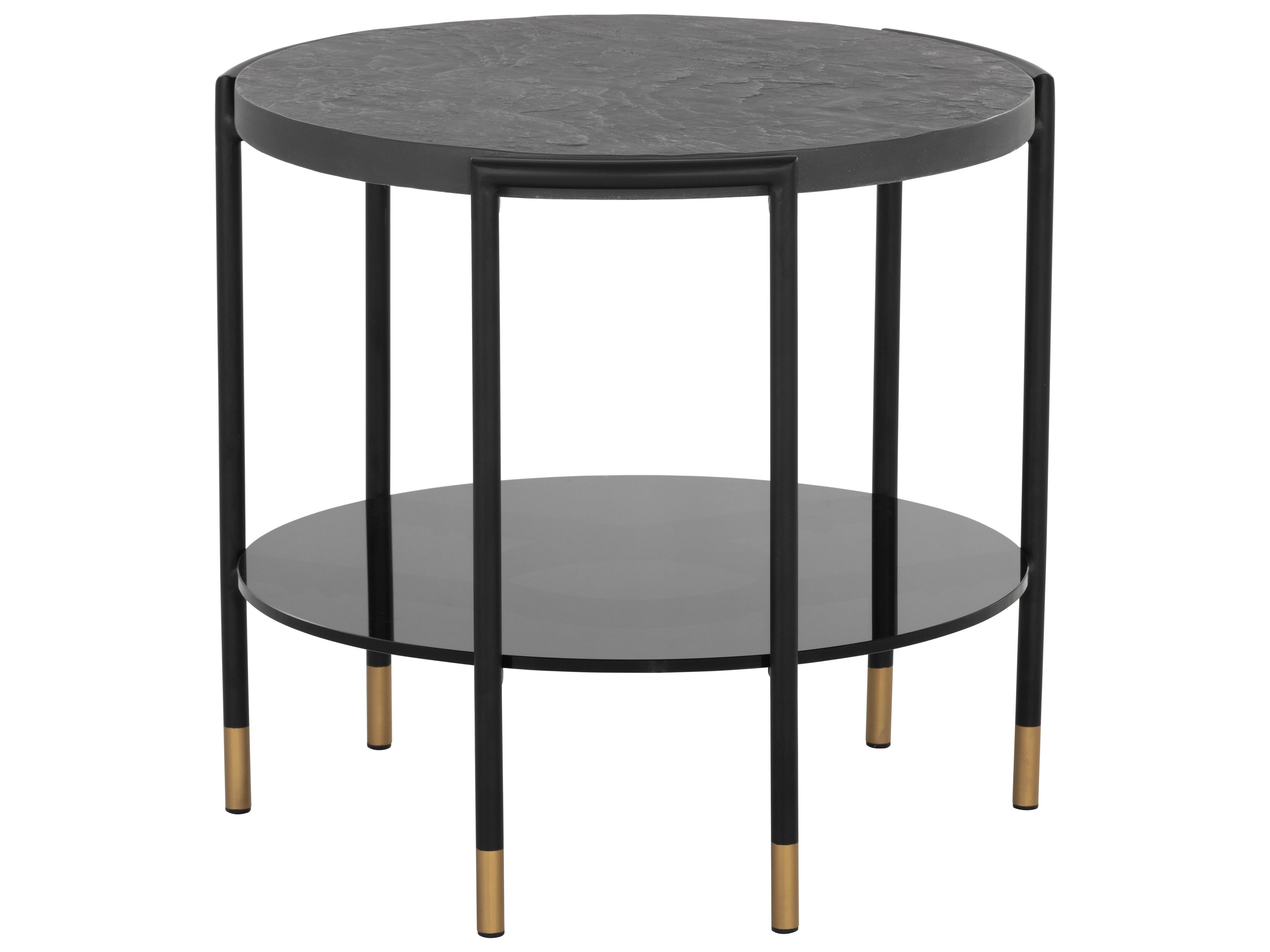 Solterra Zuma Steel Black Round Side Table