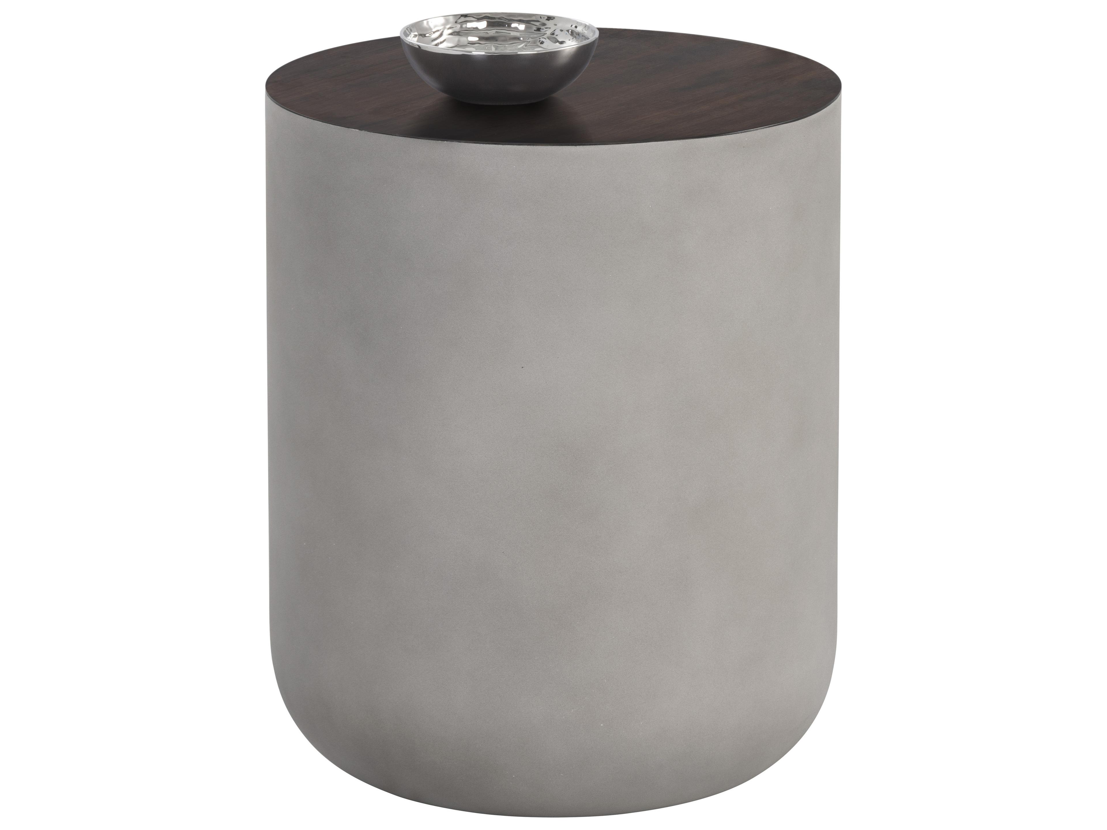 Sunpan Outdoor Solterra Diaz Concrete Grey Round End Table