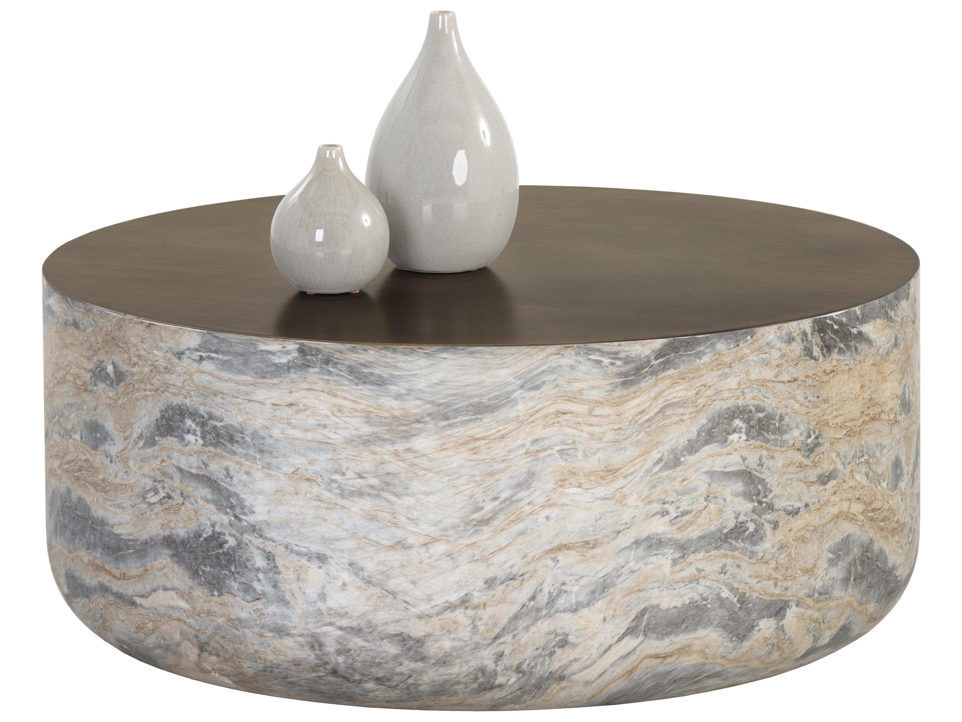 Sunpan Outdoor Solterra Diaz Concrete Brown Round End Table