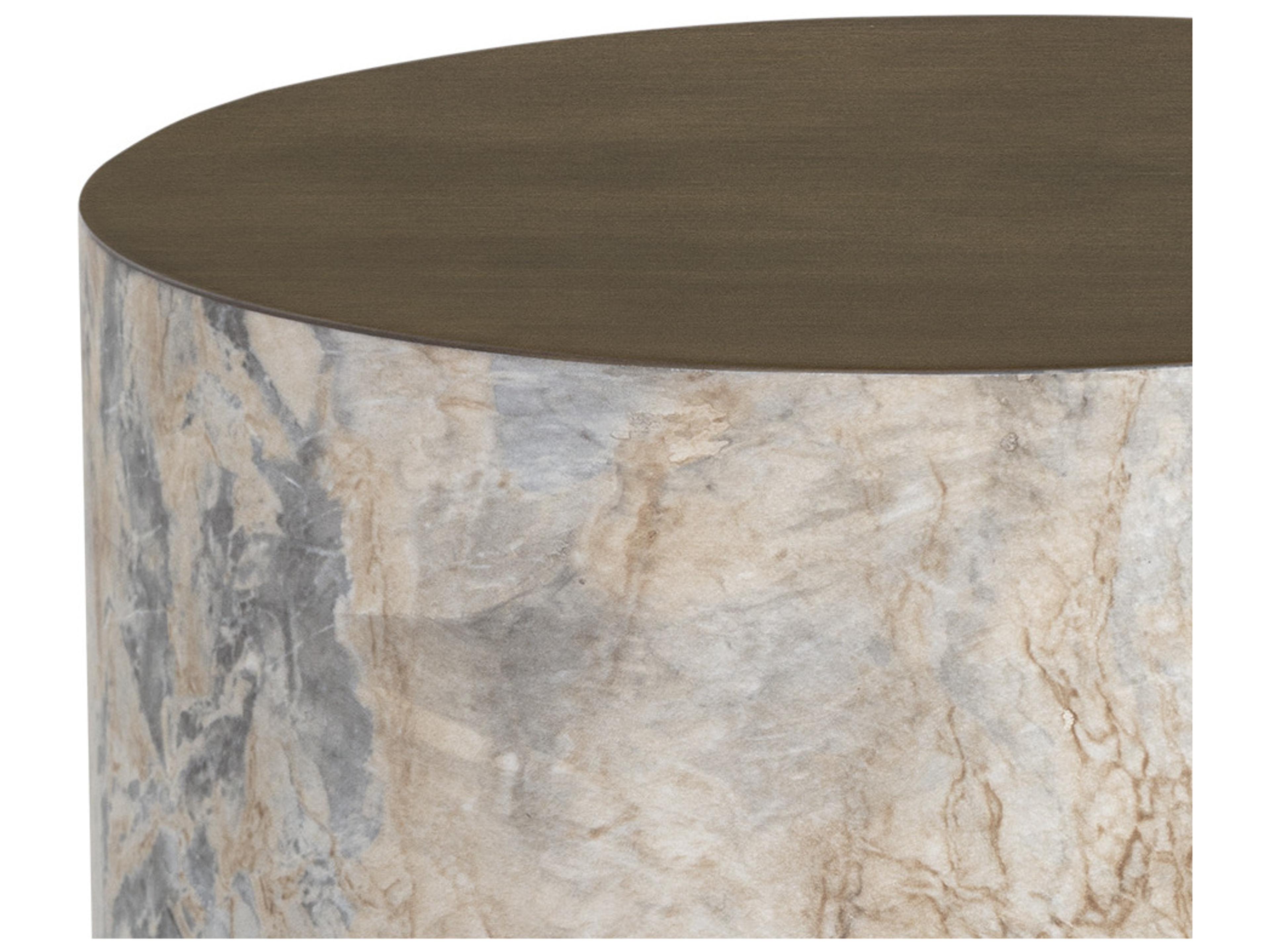 Sunpan Outdoor Solterra Diaz Concrete Brown Round End Table