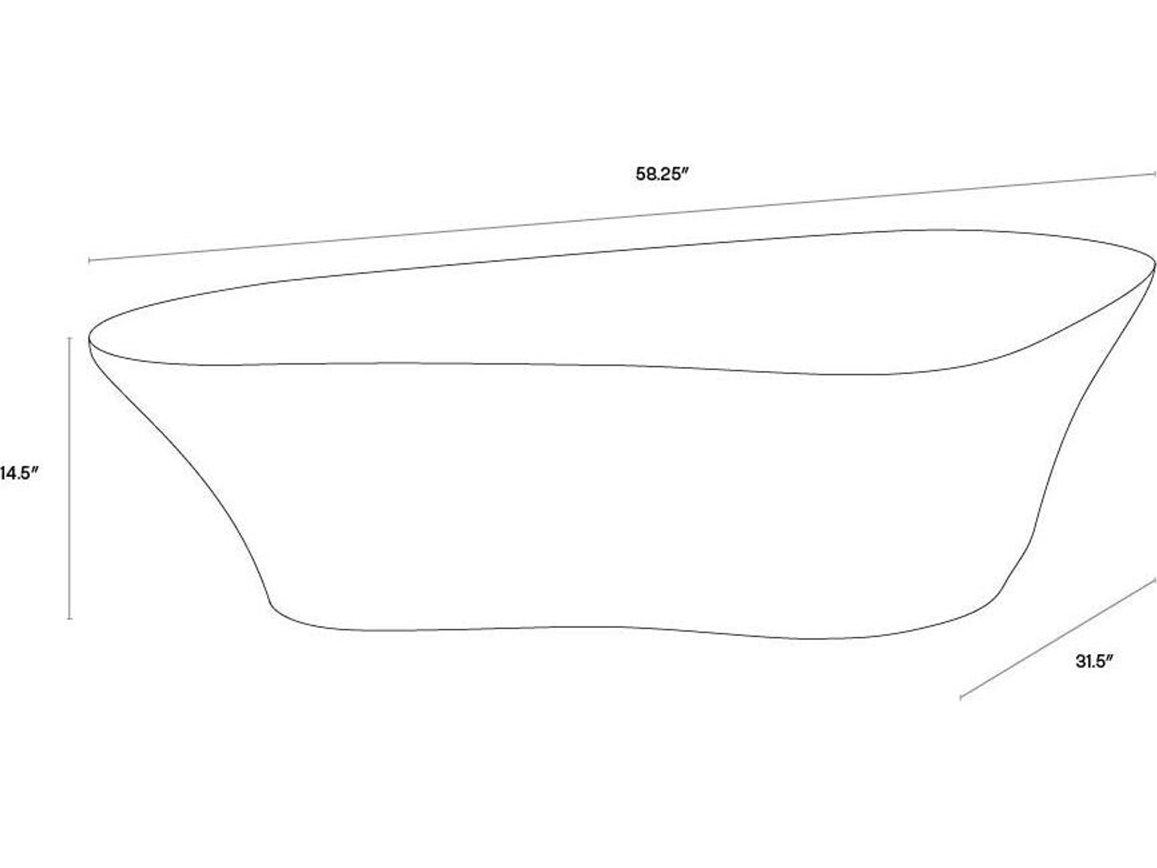 Sunpan Outdoor MIXT Dali Concrete White Curvy Coffee Table