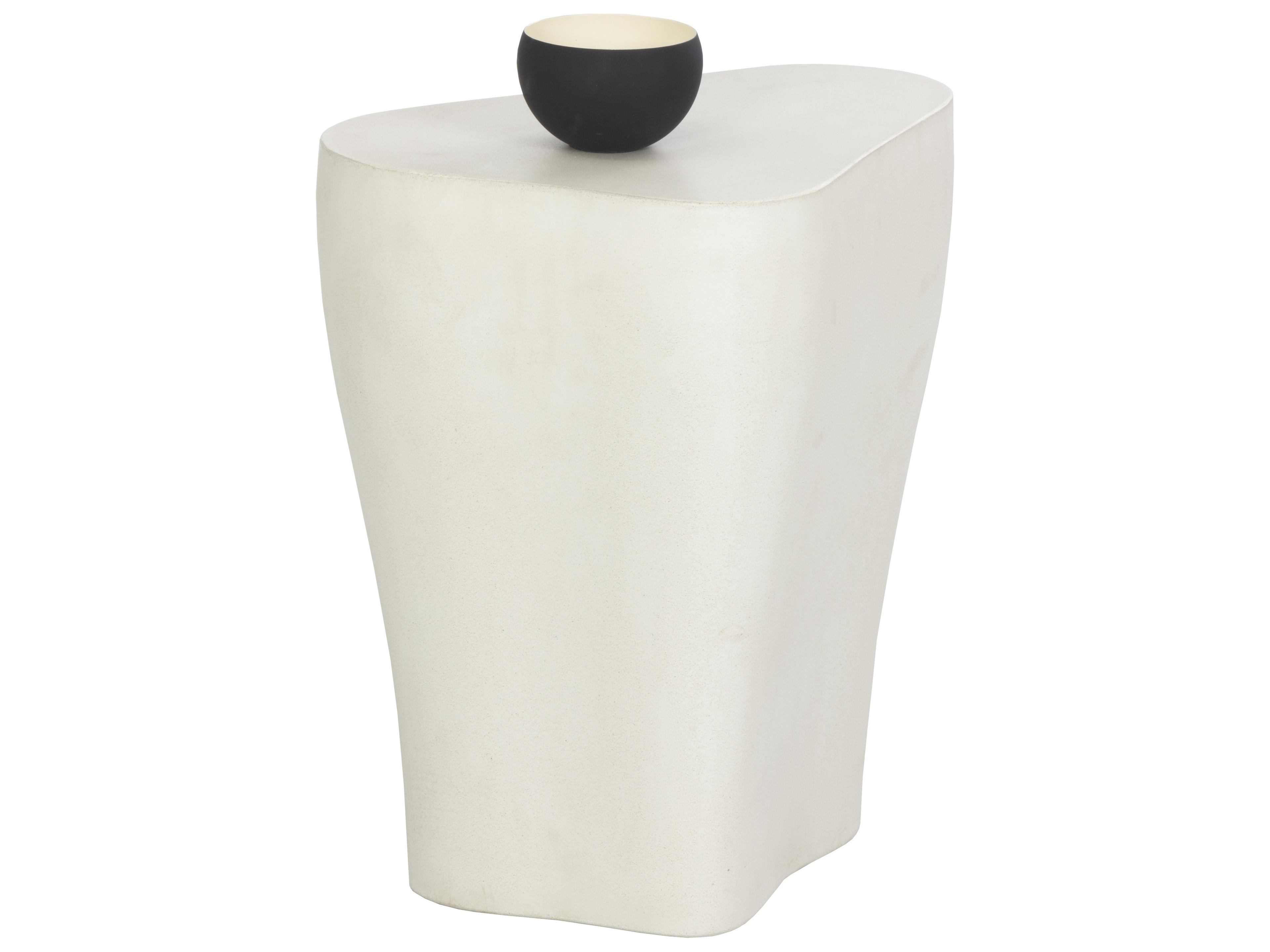 Sunpan Outdoor MIXT Dali Concrete White Small End Table