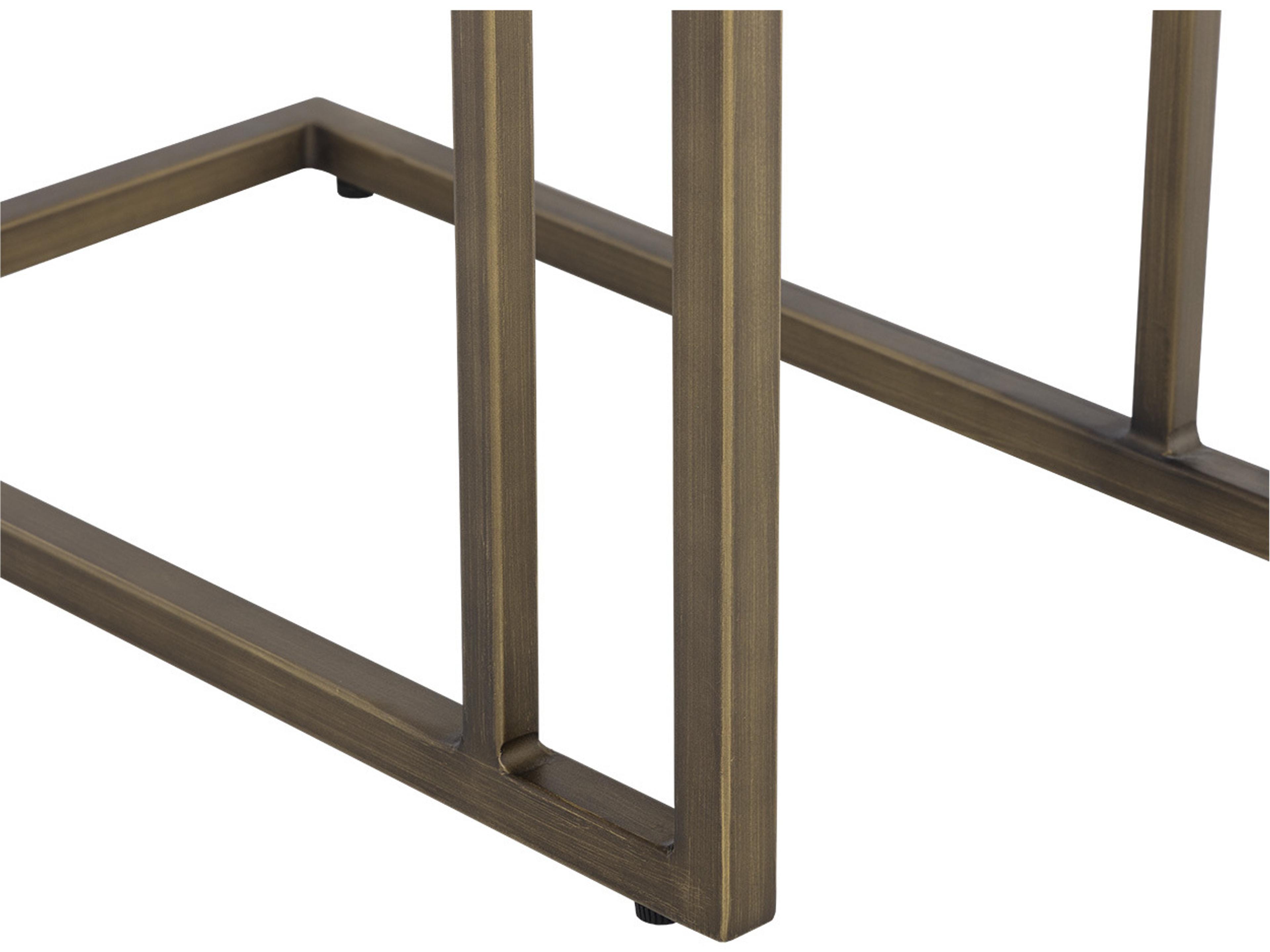 Sunpan Outdoor Solterra Sawyer Steel Antique Brass Rectangular End Table