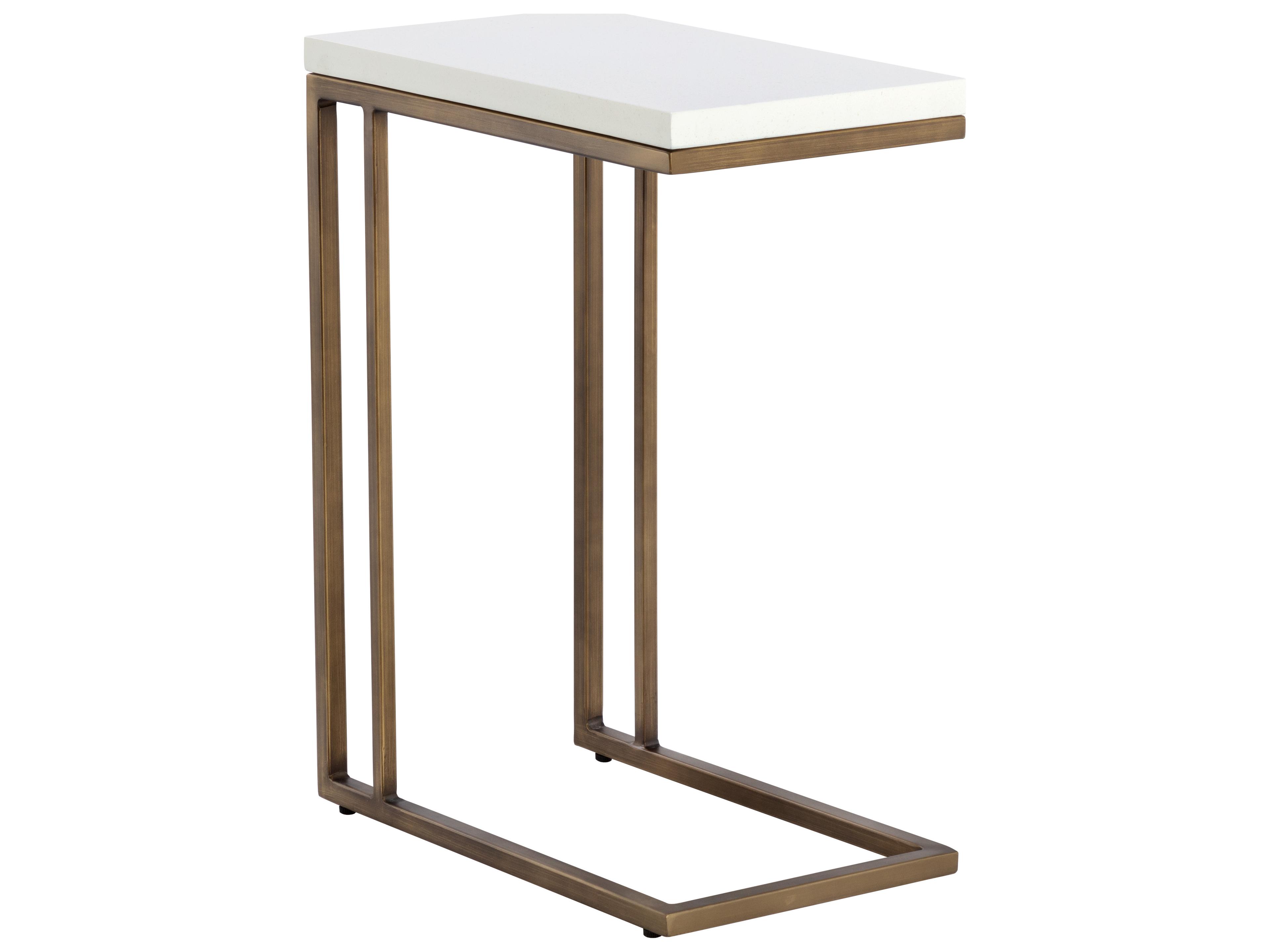 Sunpan Outdoor Solterra Sawyer Steel Antique Brass Rectangular End Table