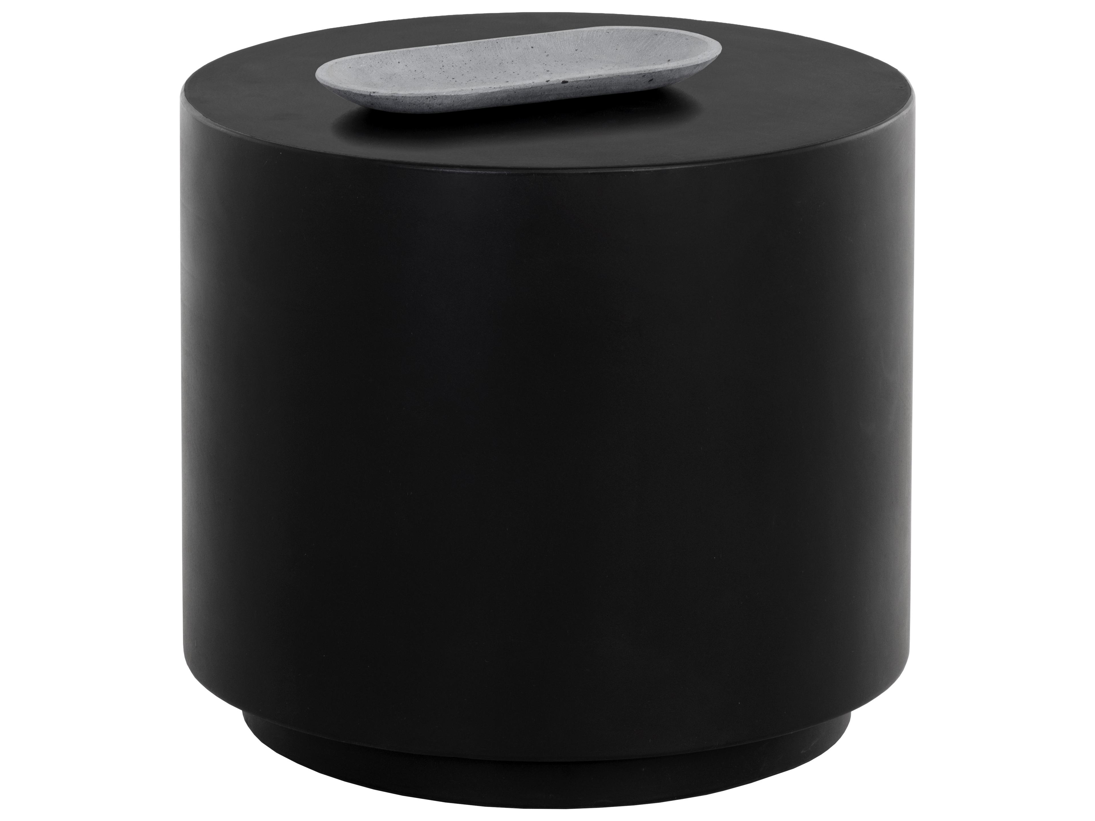 Sunpan Outdoor MIXT Rubin Concrete Black Round End Table