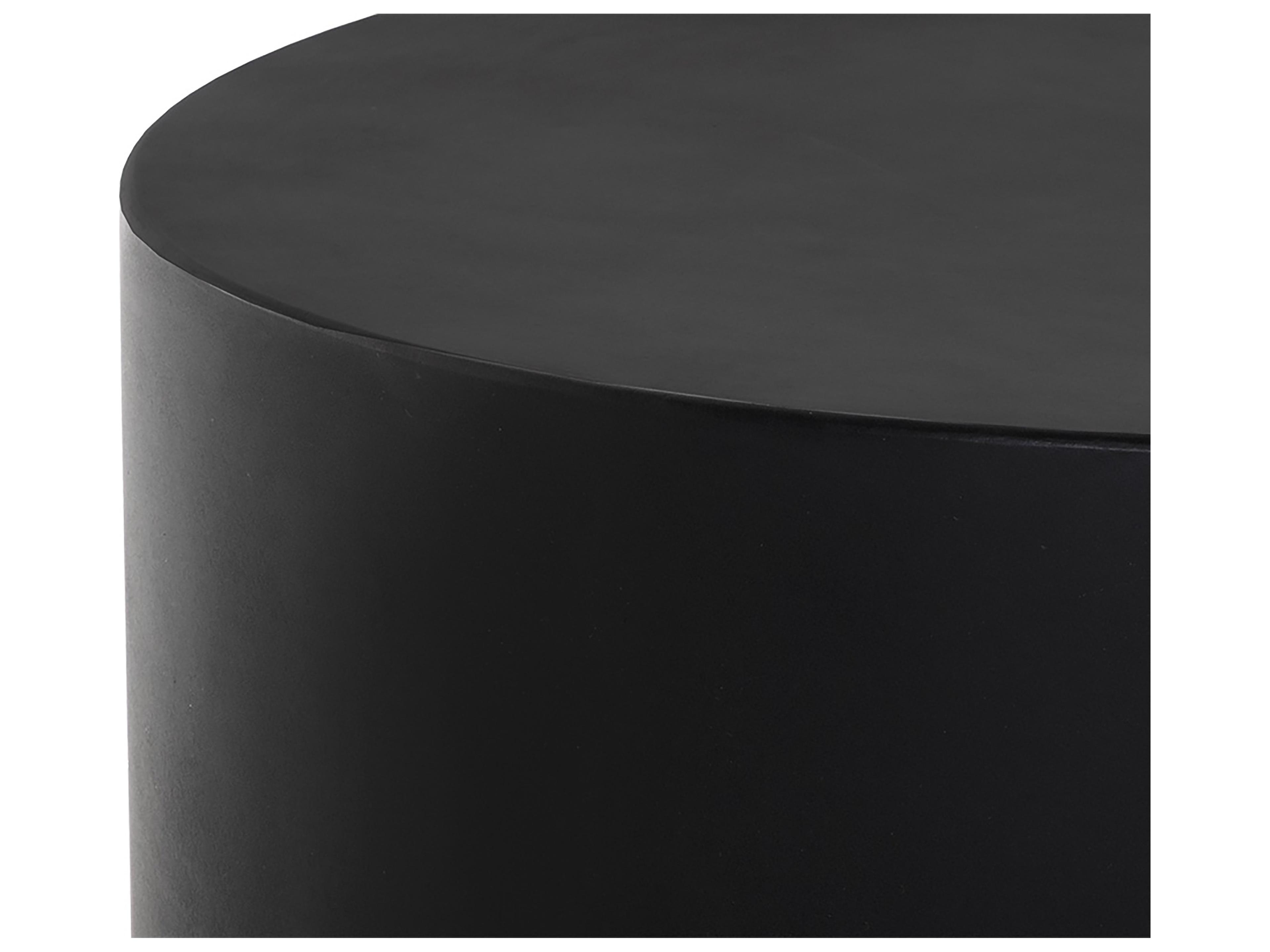 Sunpan Outdoor MIXT Rubin Concrete Black Round Coffee Table