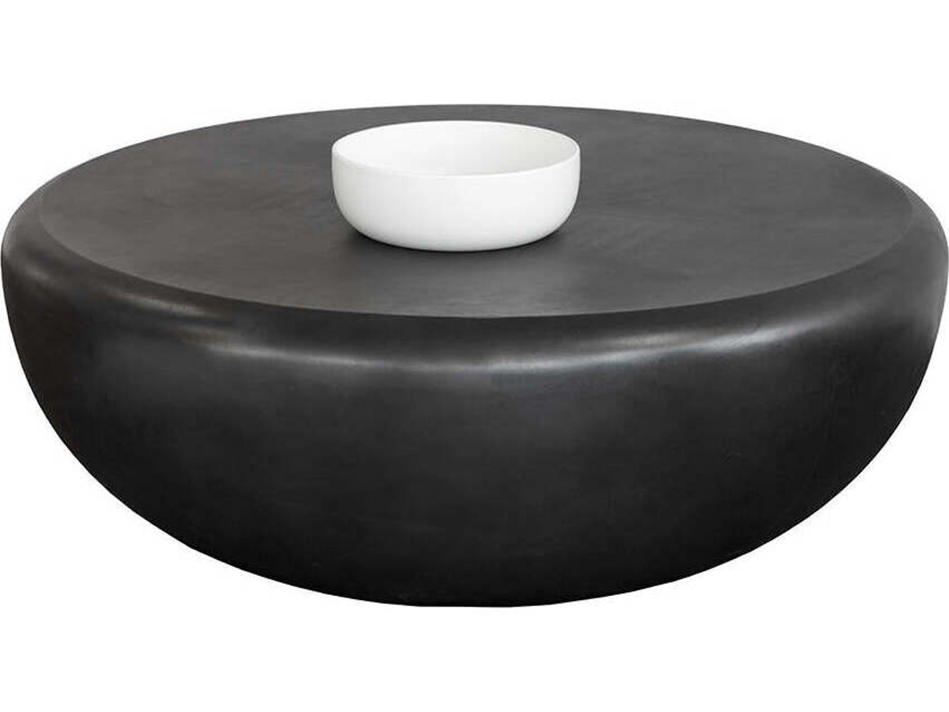 Sunpan Outdoor MIXT Iolite Concrete Black Round Coffee Table