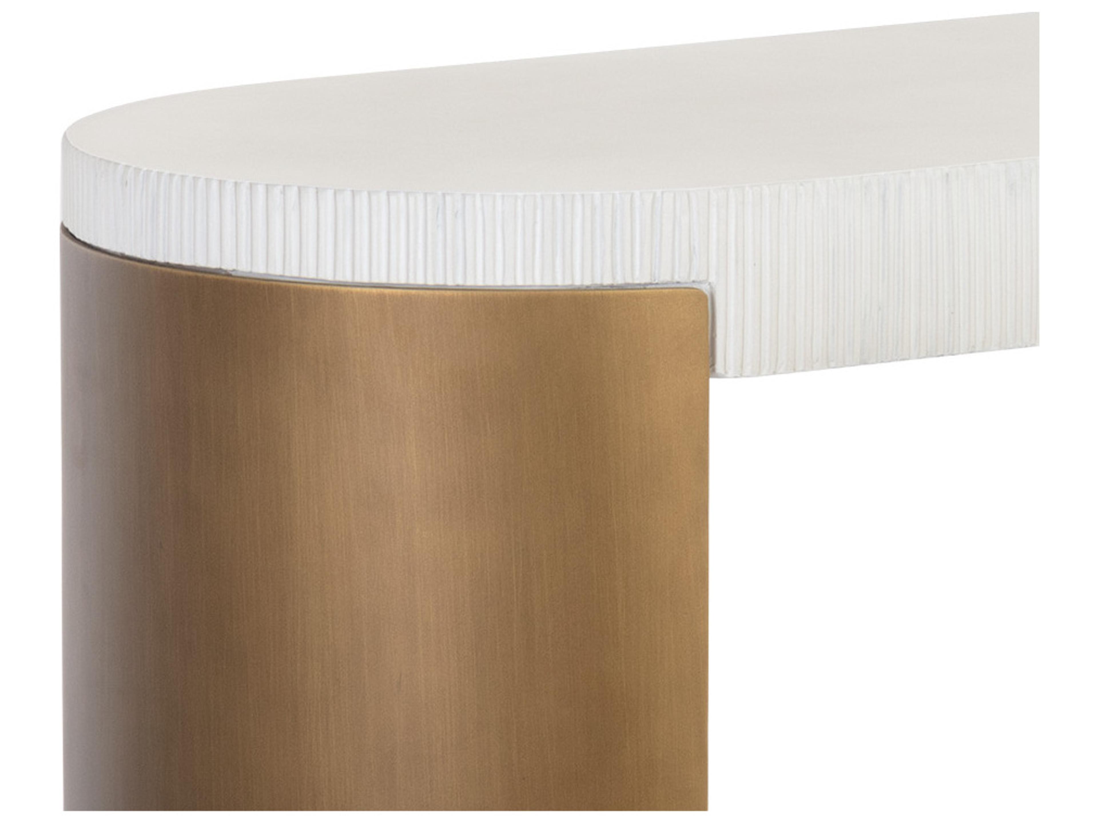 Sunpan Outdoor Solterra Cavette Steel Antique Brass Oval Console Table