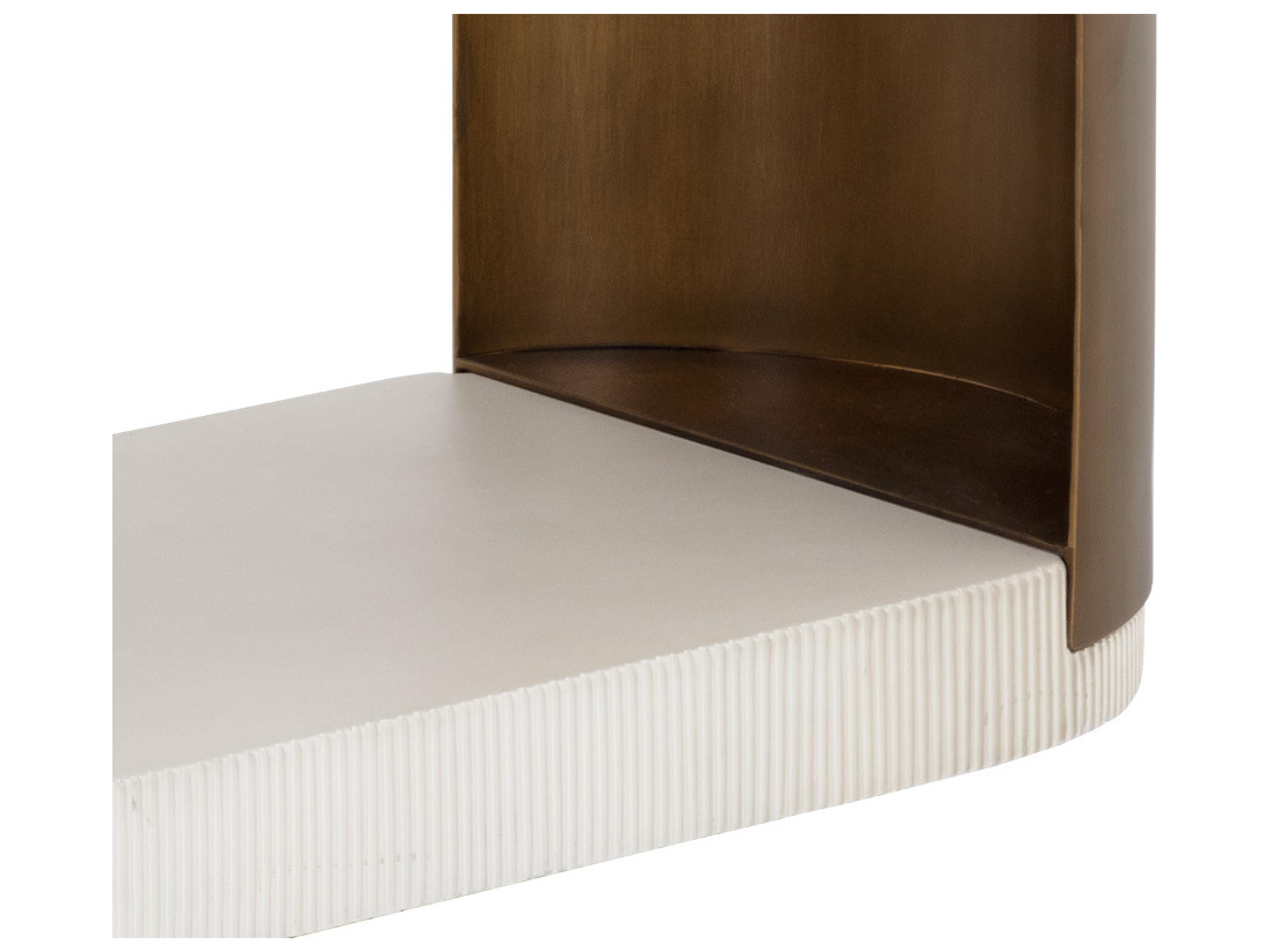 Sunpan Outdoor Solterra Cavette Steel Antique Brass Oval Console Table