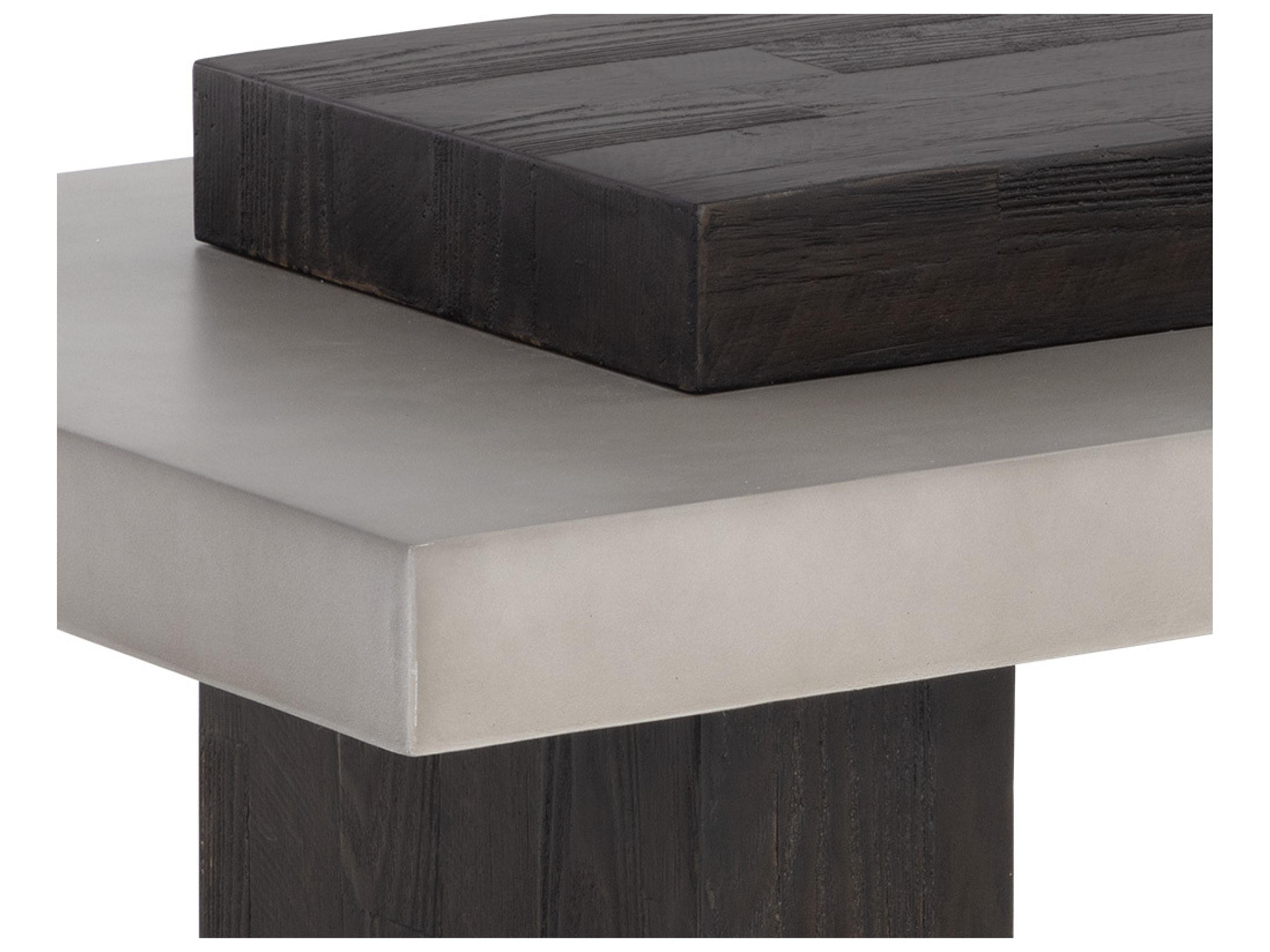 Sunpan Outdoor Solterra Herriot Concrete Dark Brown Rectangular Coffee Table Table