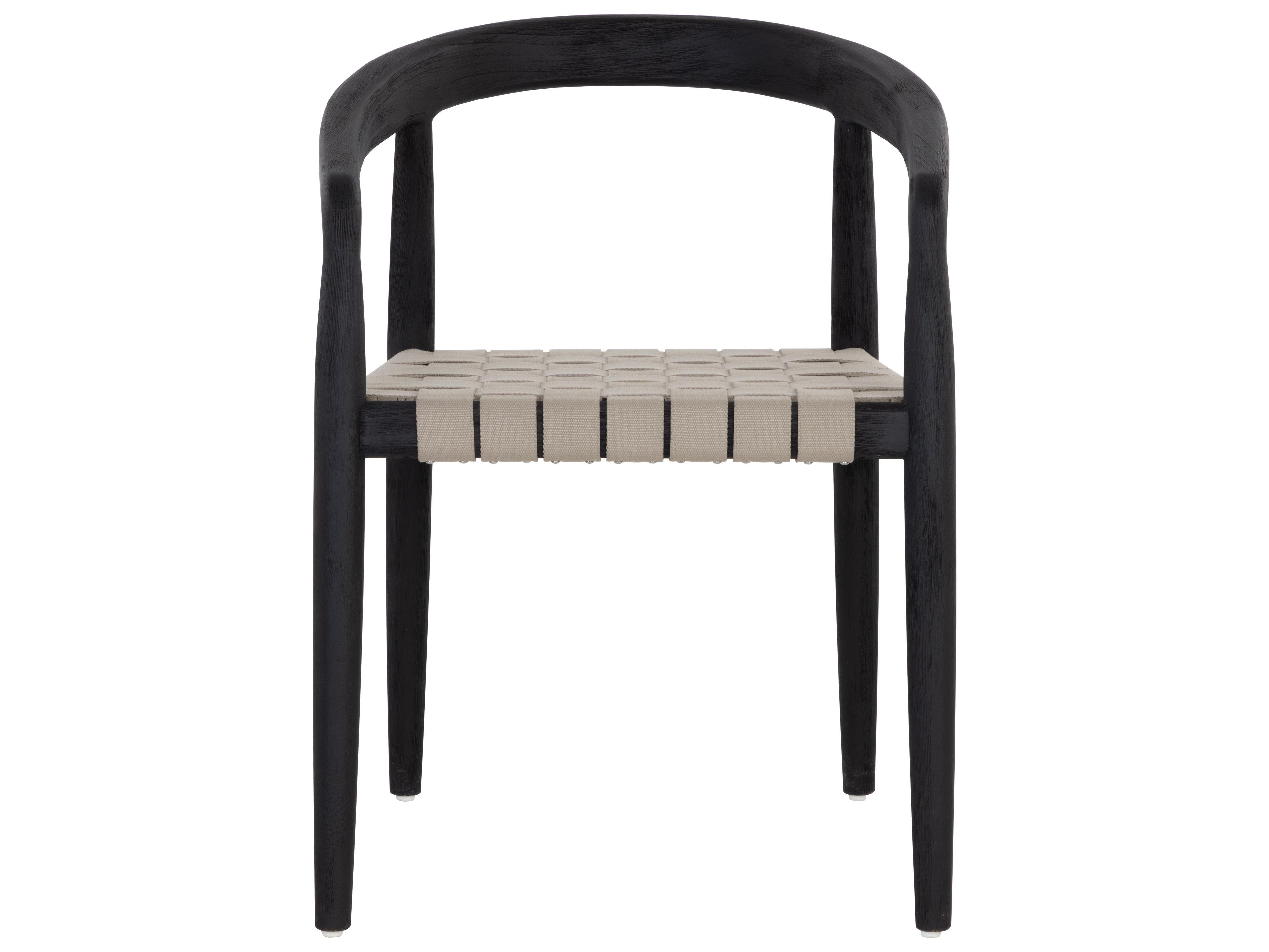 Sunpan Outdoor Cayman Teak Wood Charcoal Dining Arm Chair