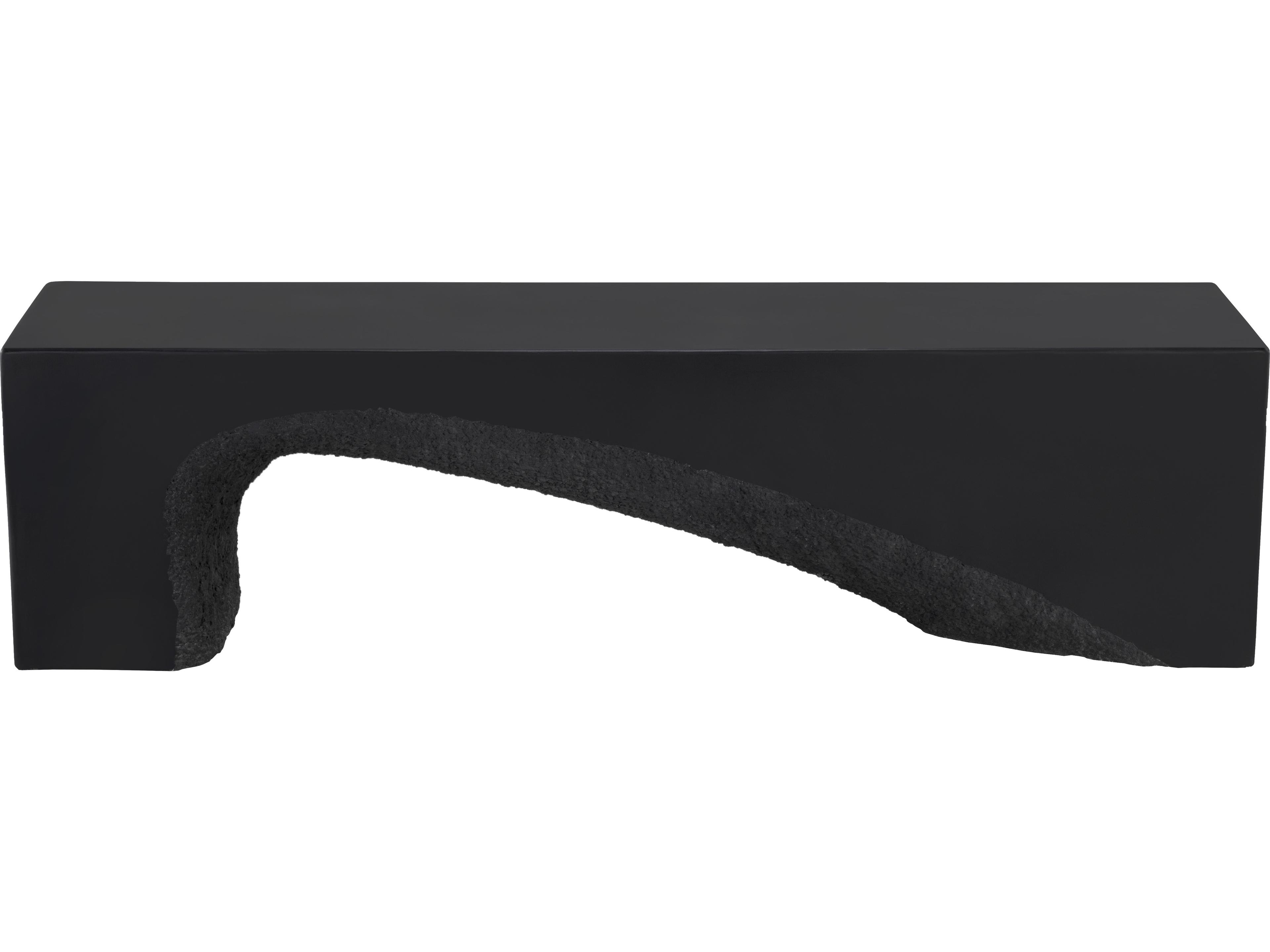 Sunpan Outdoor Soma Concrete Black Bench