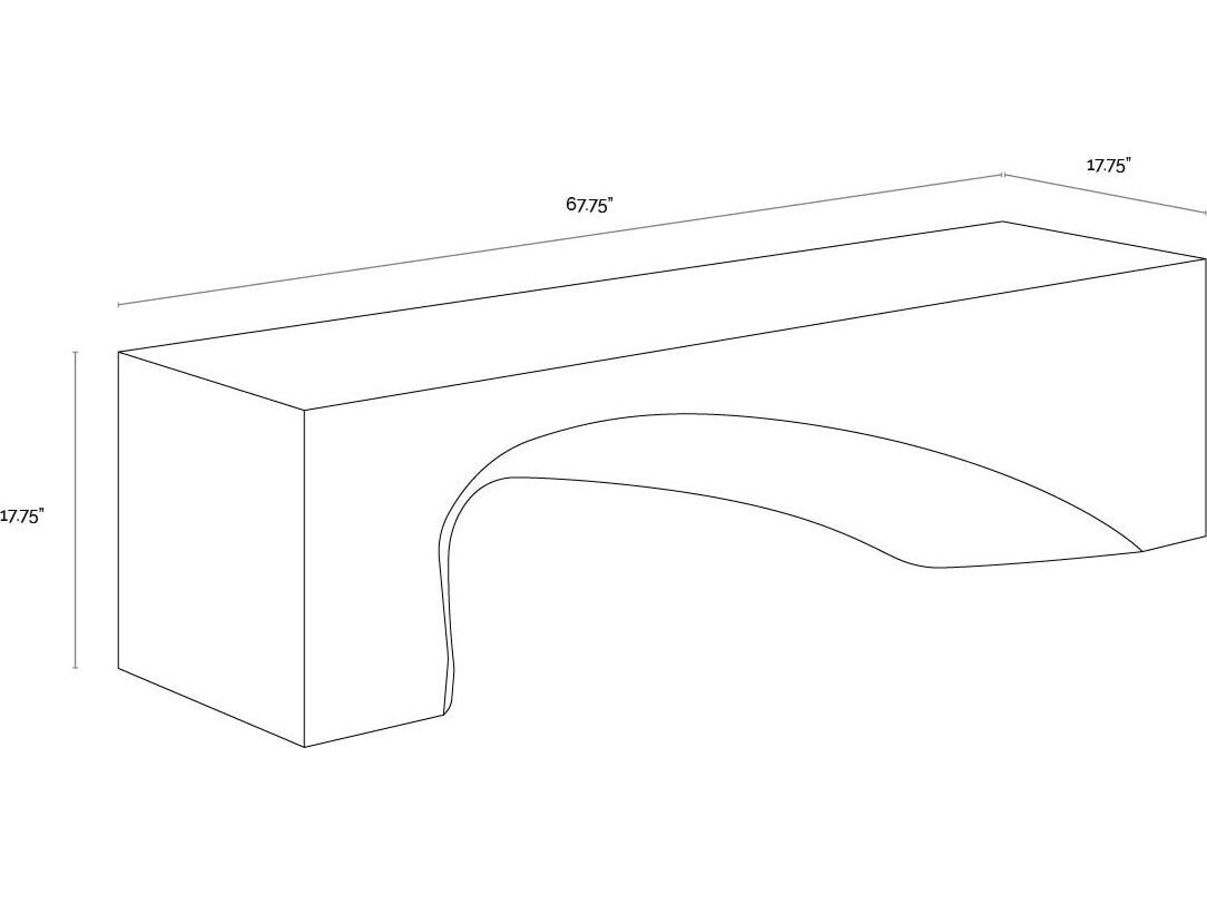 Sunpan Outdoor Soma Concrete Black Bench