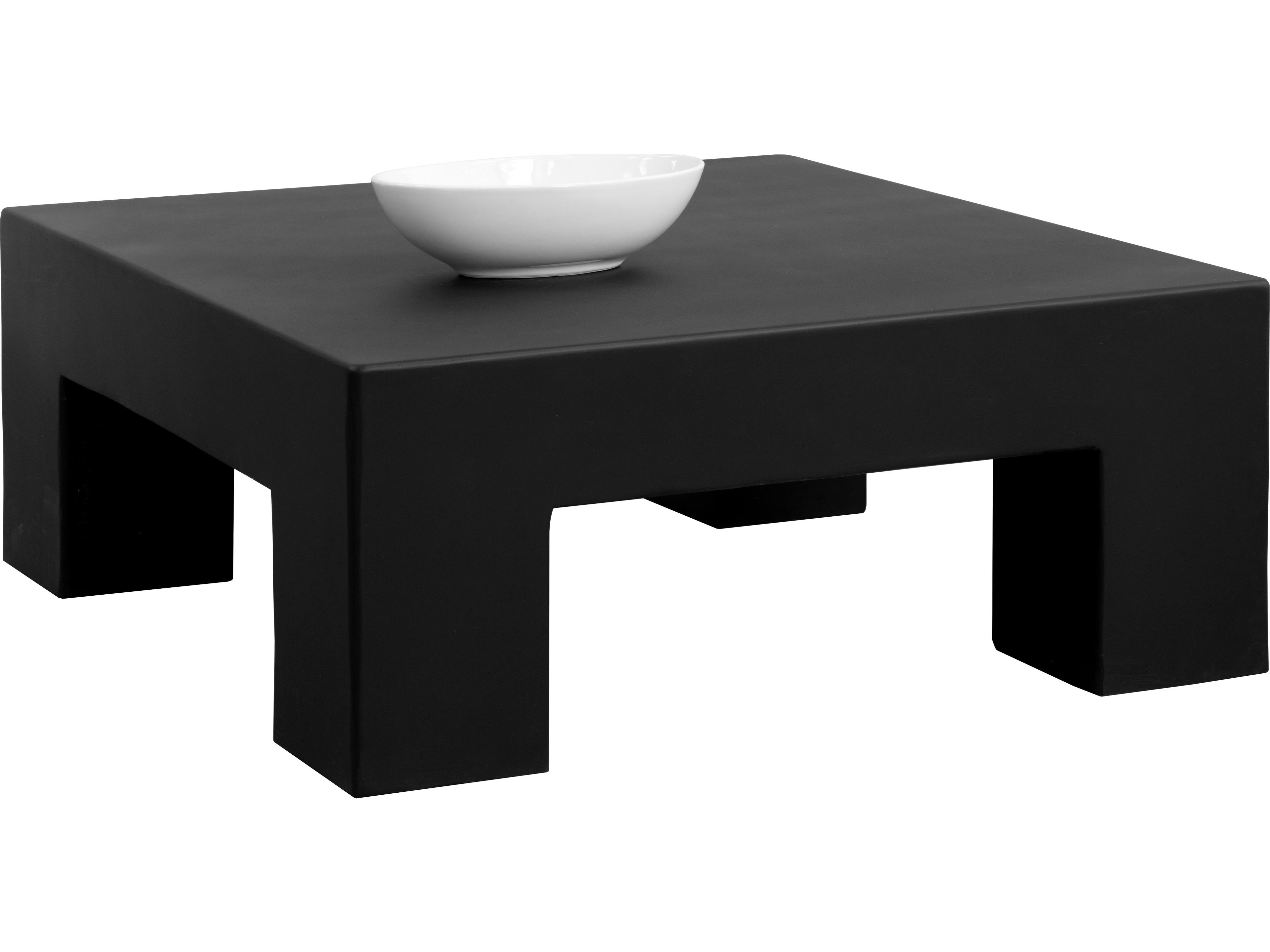Sunpan Outdoor Renley Concrete Black Square Coffee Table