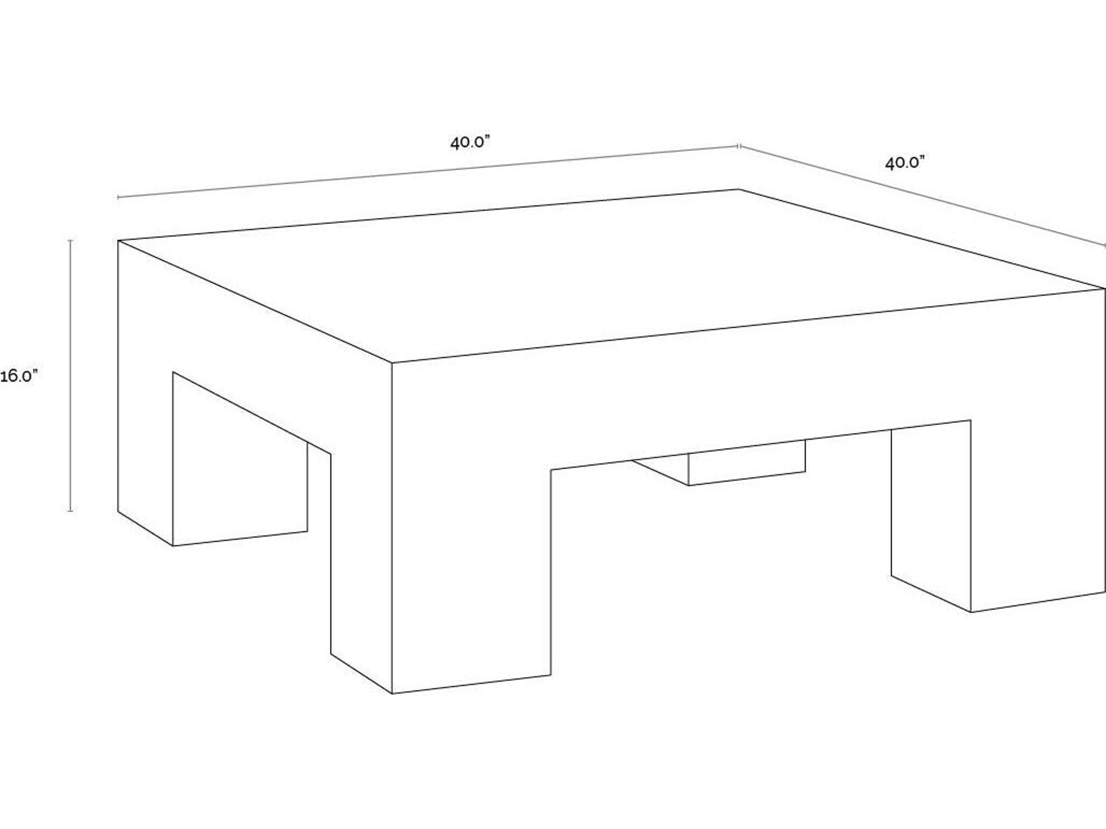 Sunpan Outdoor Renley Concrete Black Square Coffee Table