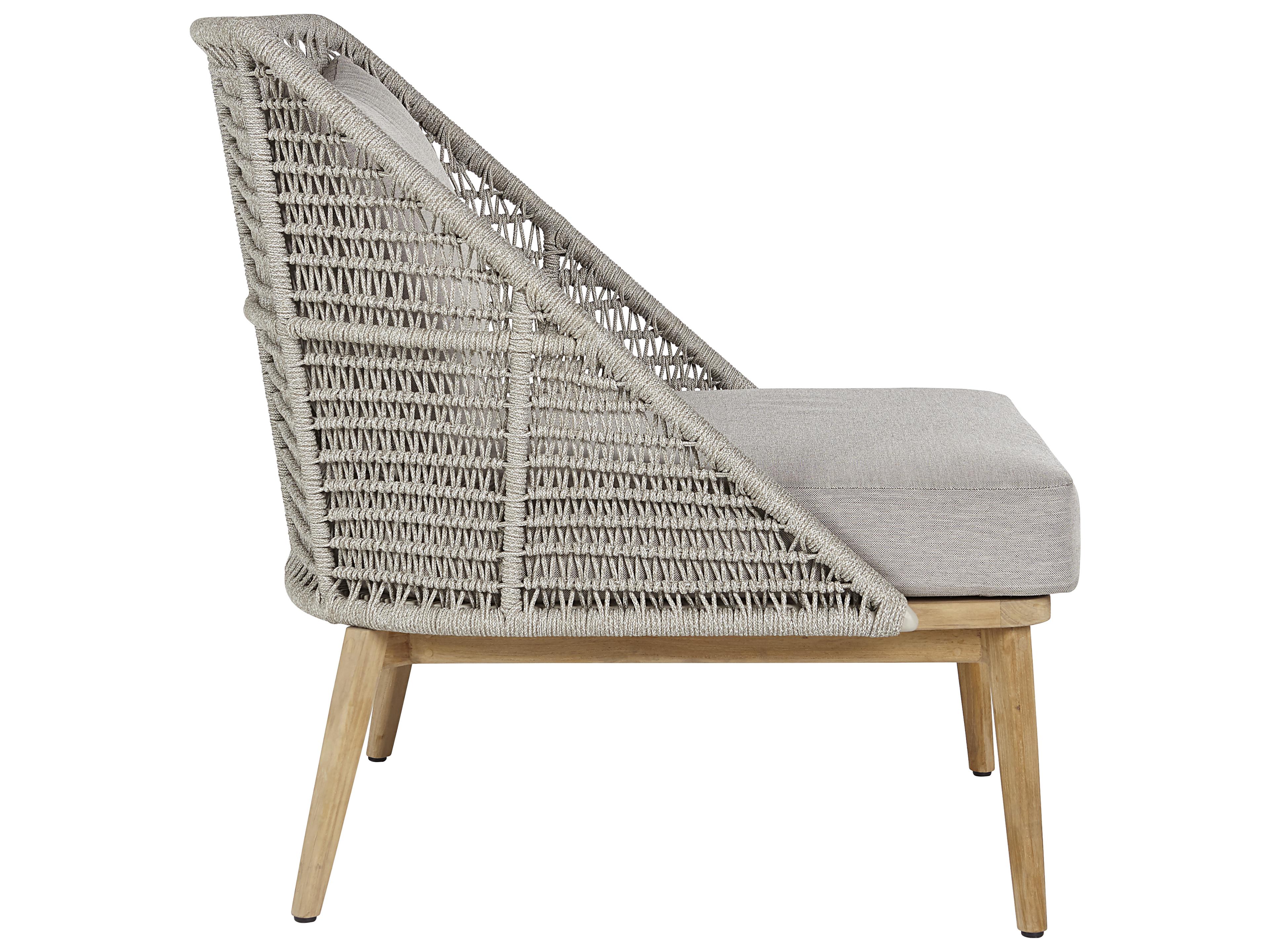 Sunpan Outdoor Andria Teak Wood Natural Lounge Chair in Palazzo Taupe