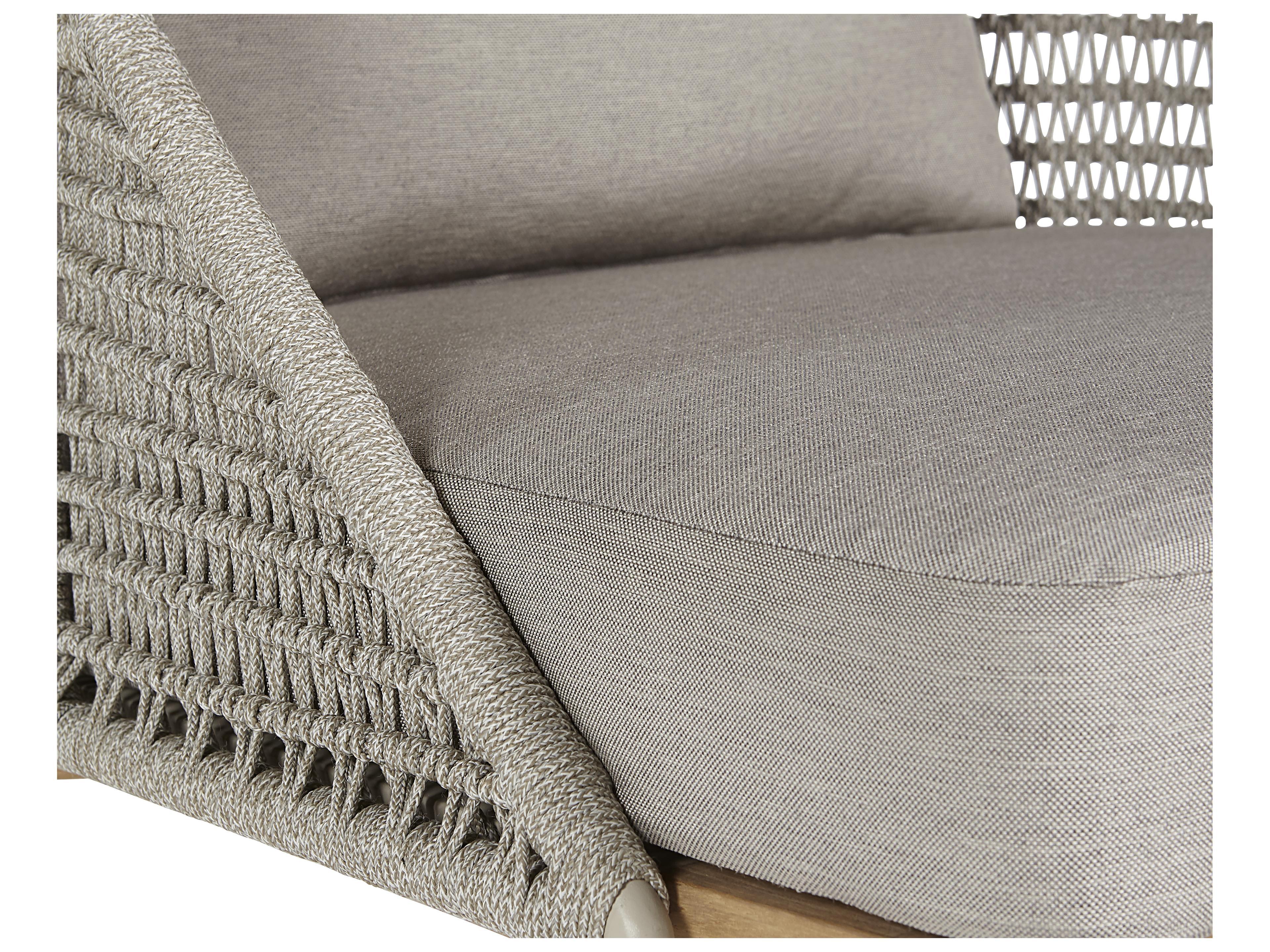 Sunpan Outdoor Andria Teak Wood Natural Lounge Chair in Palazzo Taupe