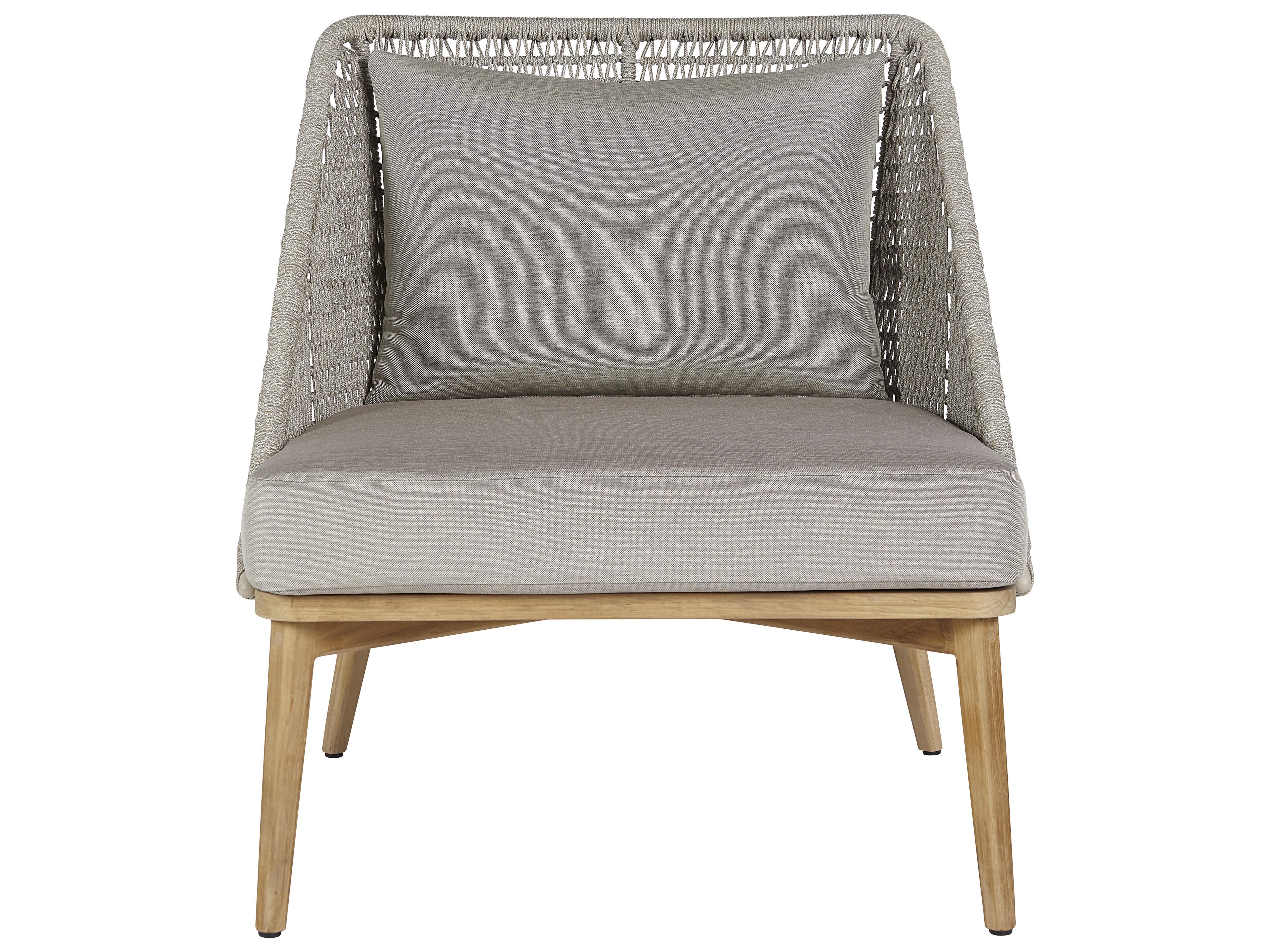 Sunpan Outdoor Andria Teak Wood Natural Lounge Chair in Palazzo Taupe