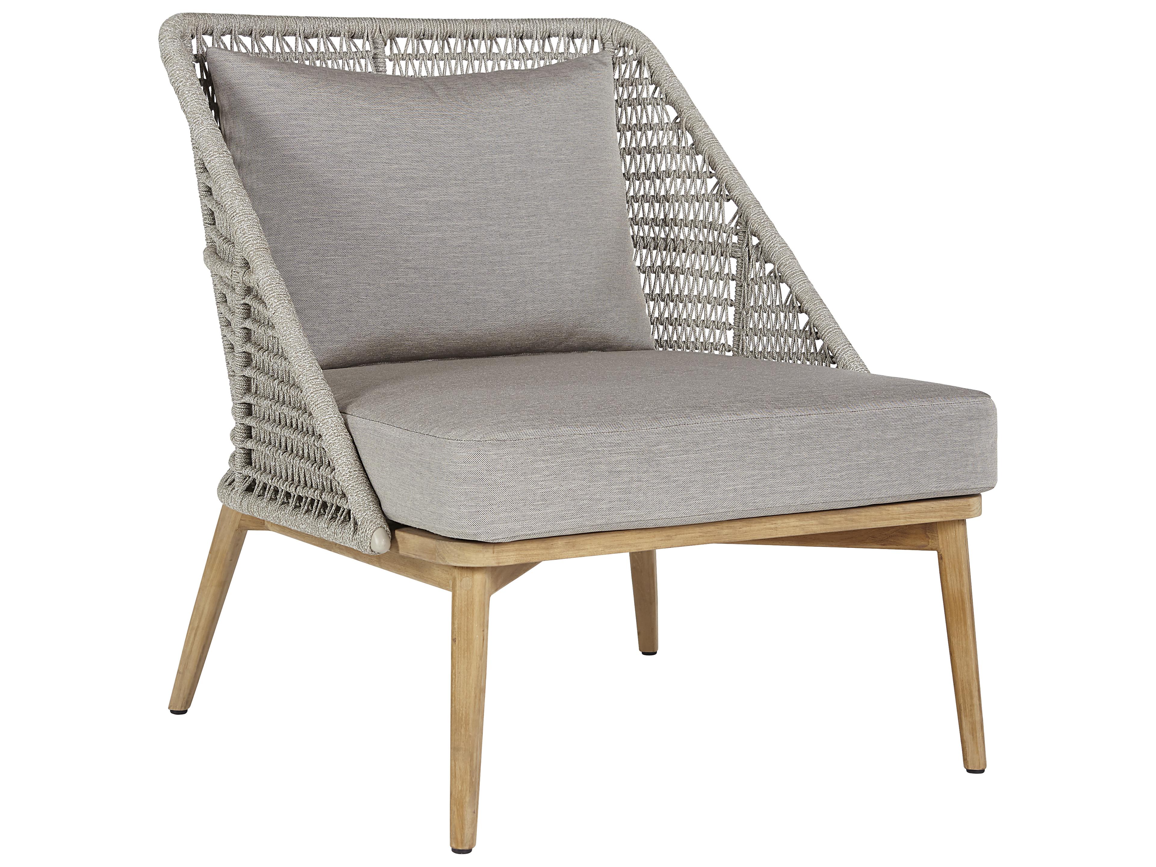 Andria Teak Wood Natural Lounge Chair in Palazzo Taupe