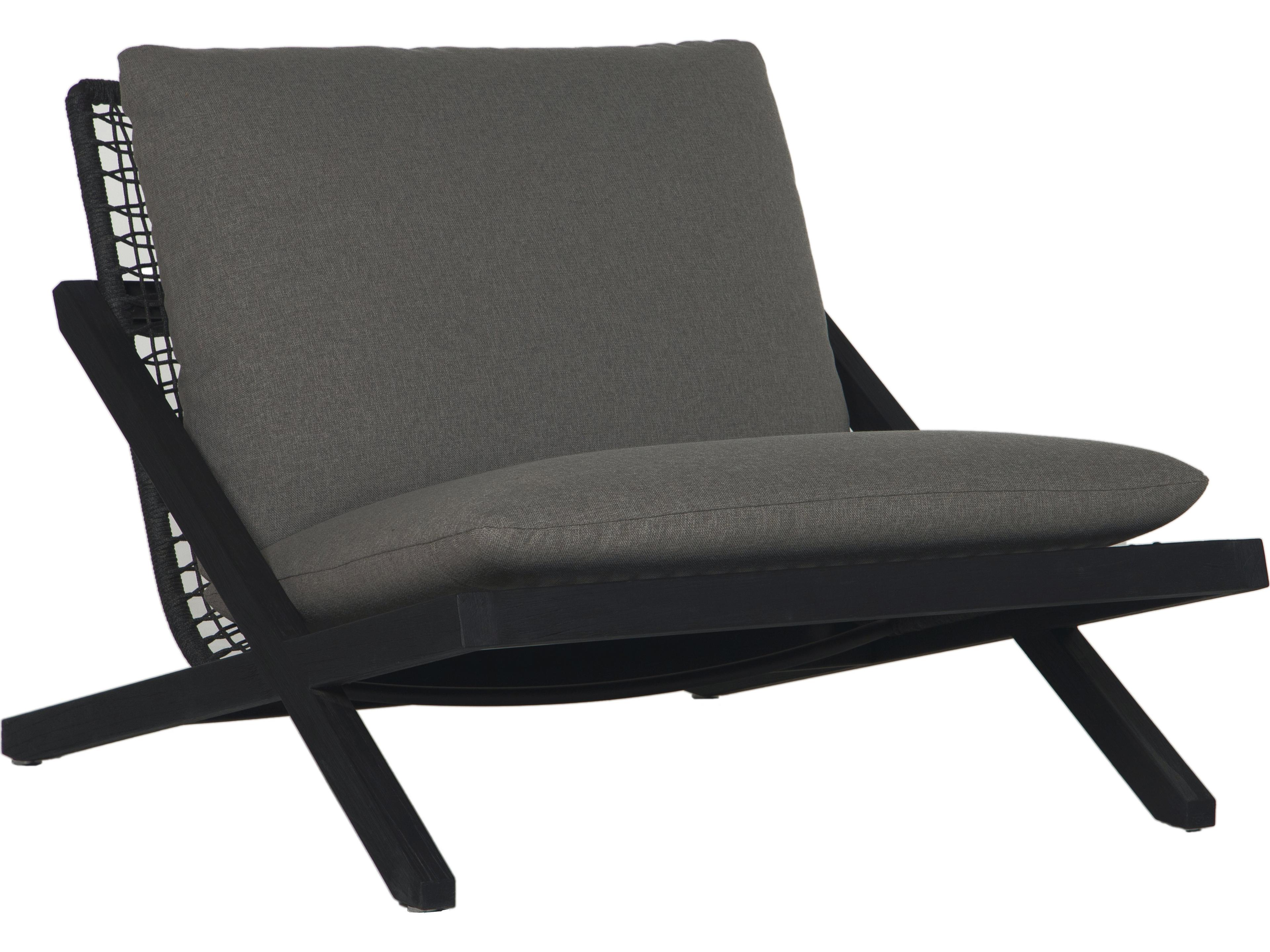 Bari Teak Wood Charcoal Lounge Chair in Gracebay Grey