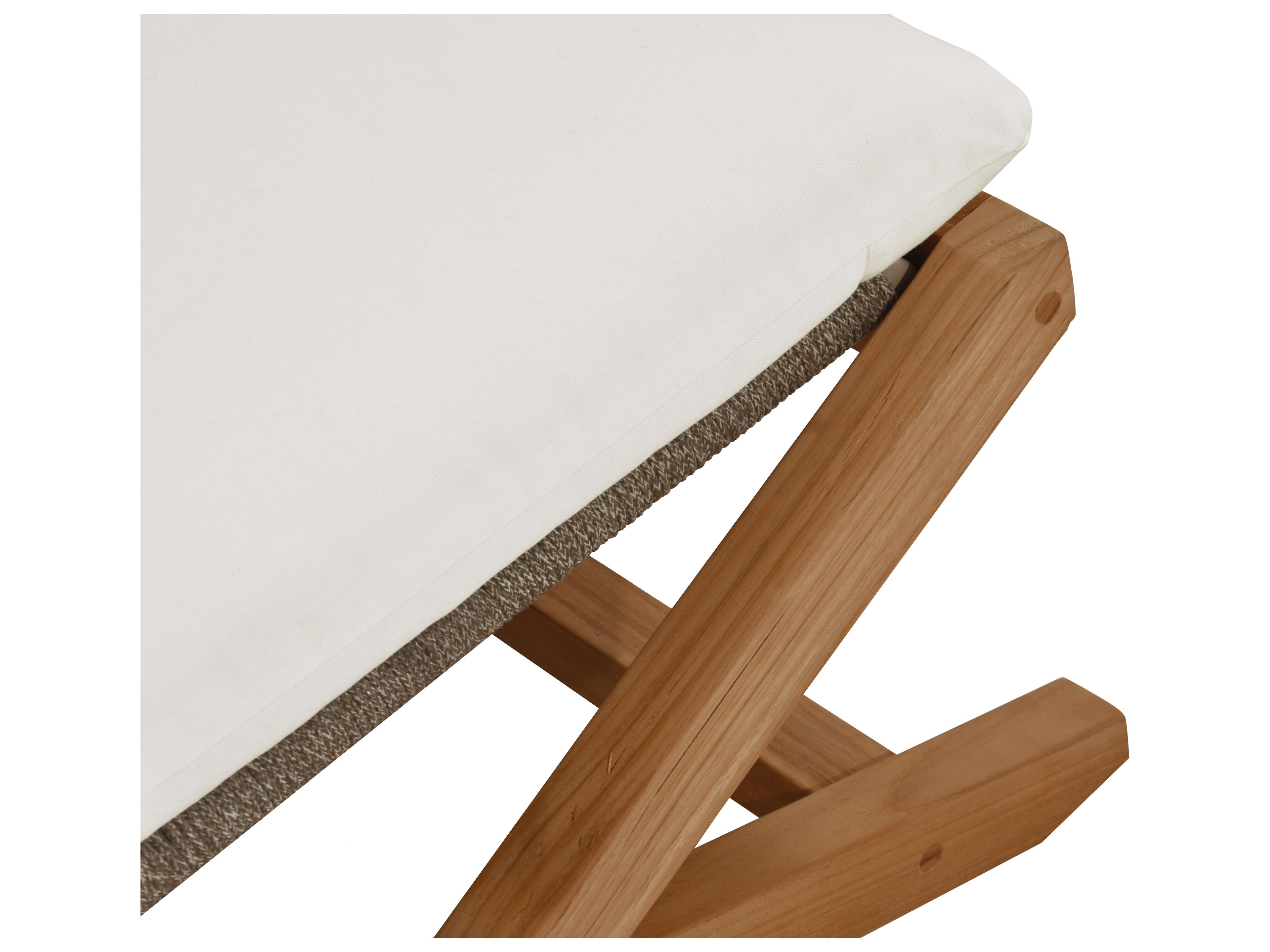 Sunpan Outdoor Bari Teak Wood Natural in Stool Stinson White