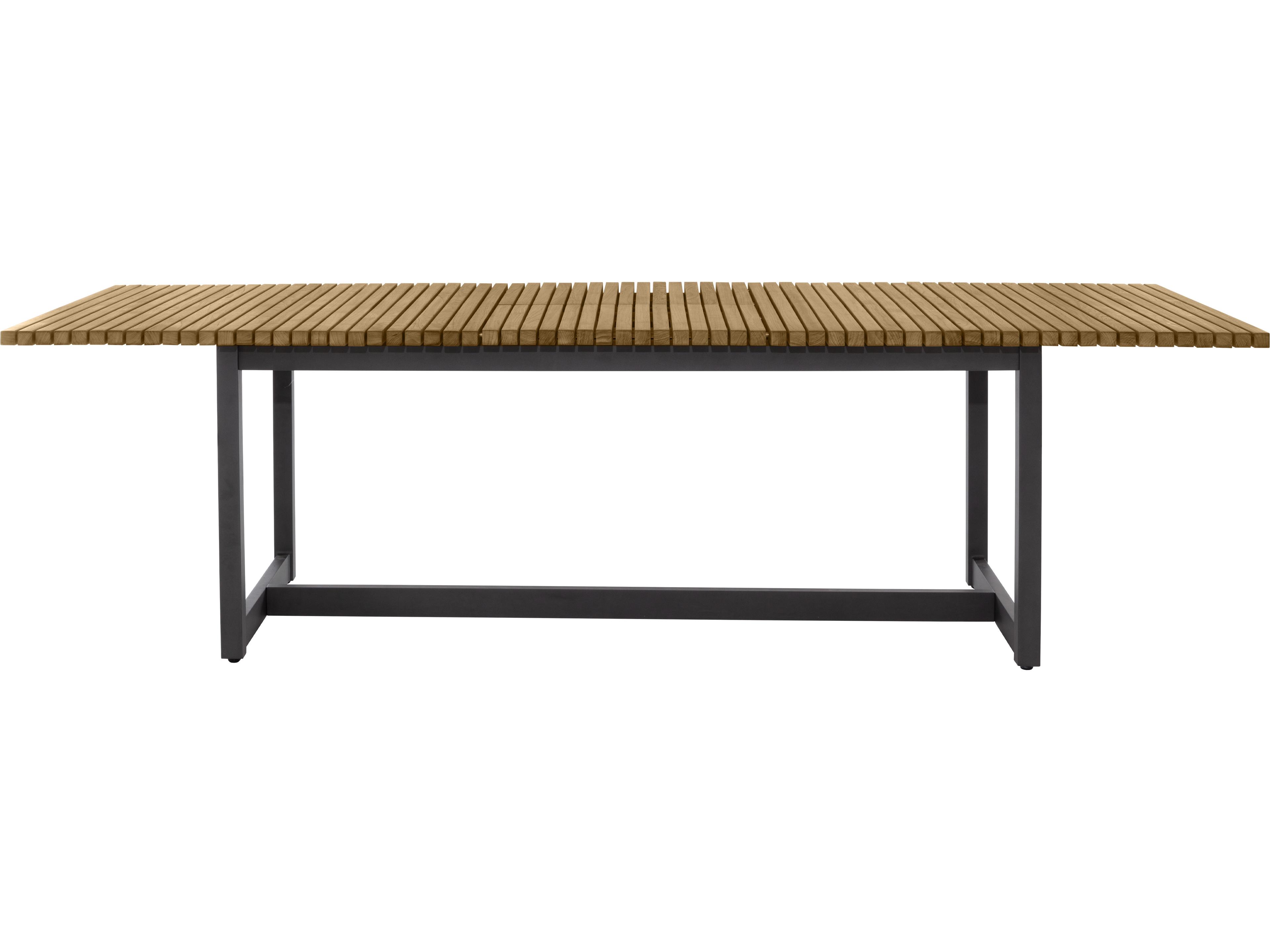 Sunpan Outdoor Geneve Aluminum Dark Grey Rectangular Extendable Dining Table