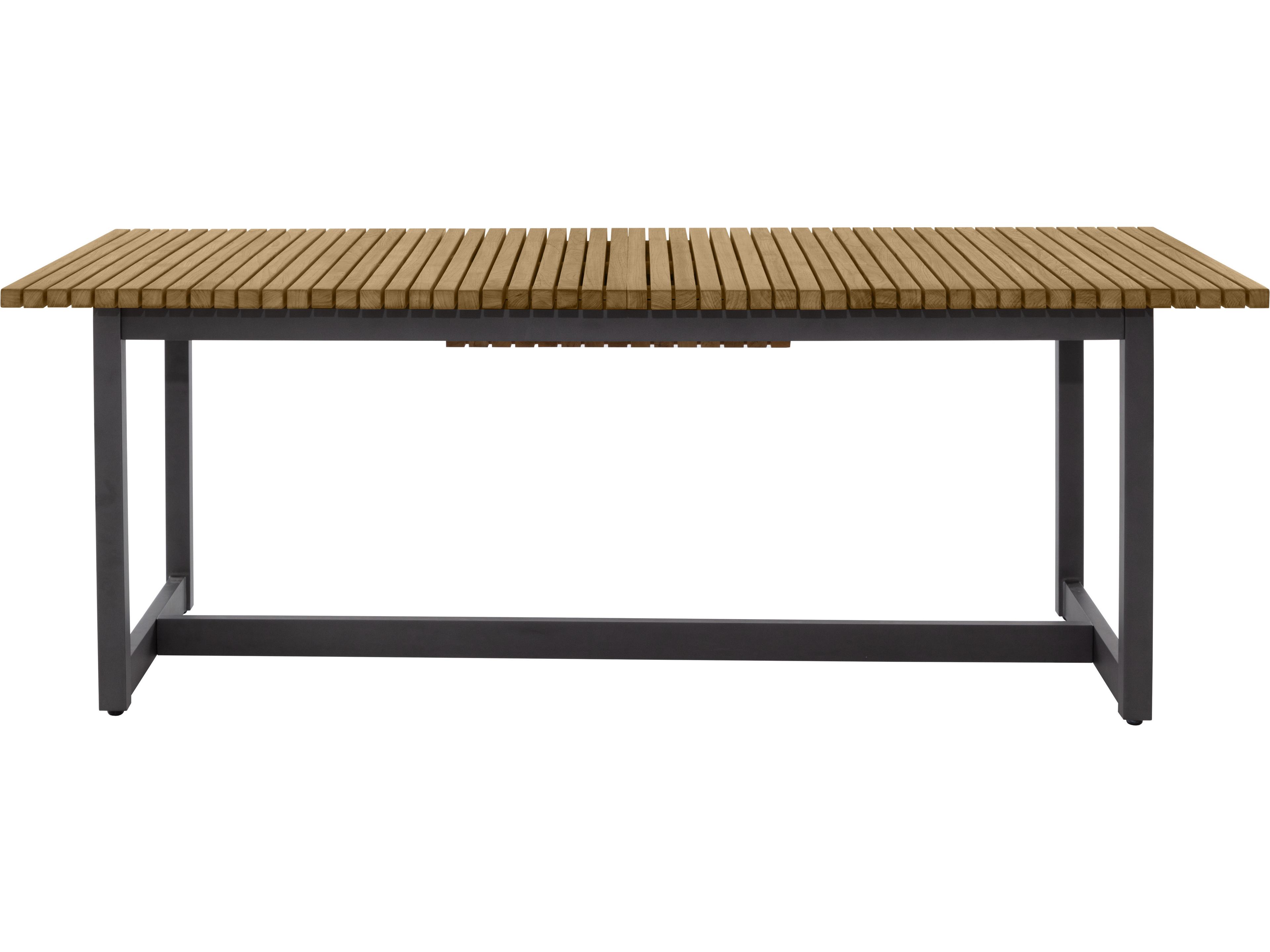 Sunpan Outdoor Geneve Aluminum Dark Grey Rectangular Extendable Dining Table