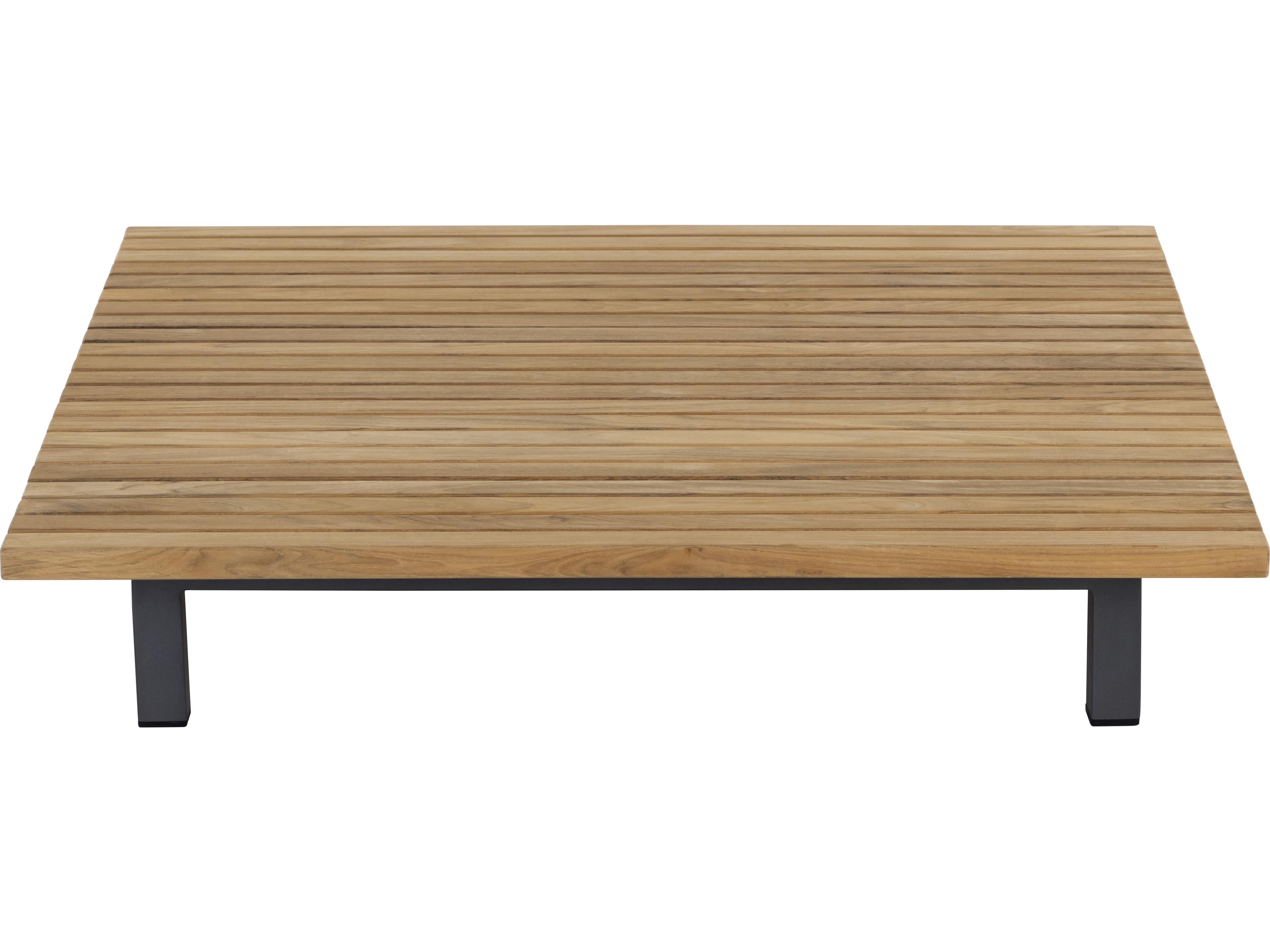 Sunpan Outdoor Geneve Aluminum Dark Grey Square Coffee Table