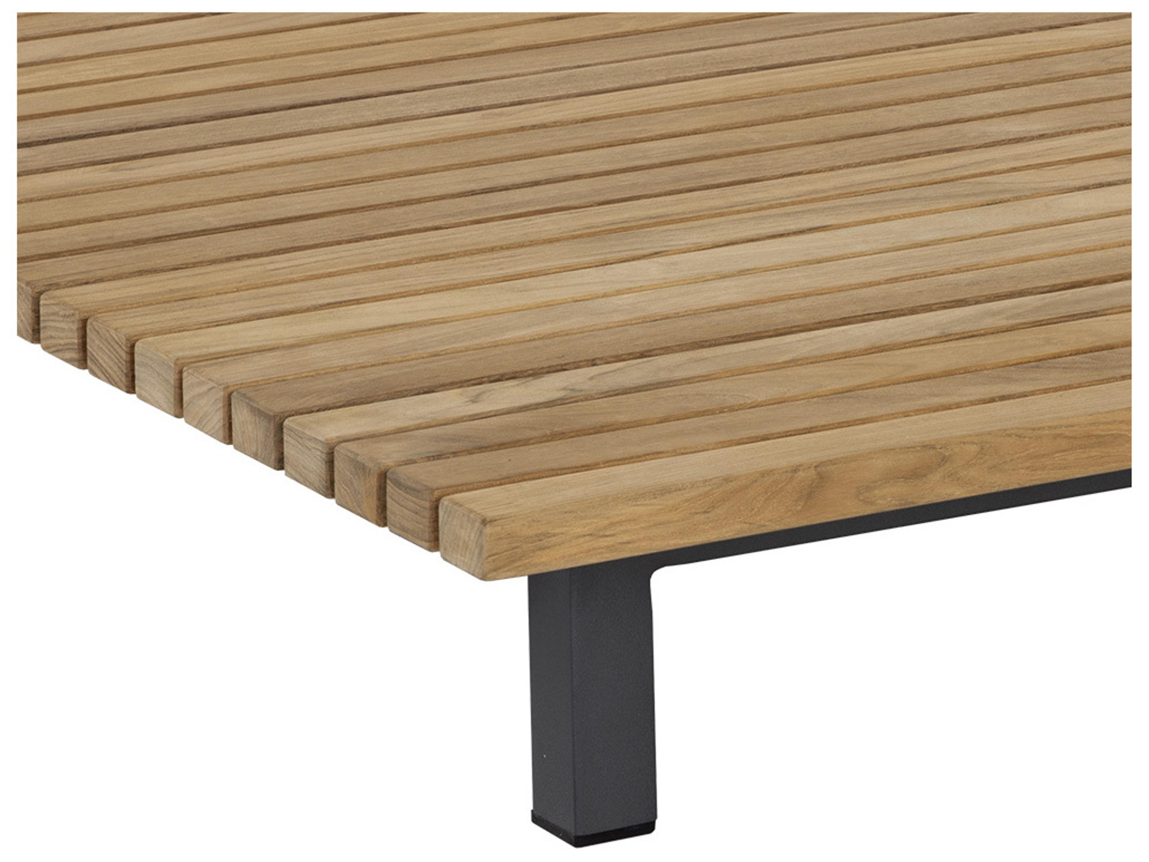 Sunpan Outdoor Geneve Aluminum Dark Grey Square Coffee Table