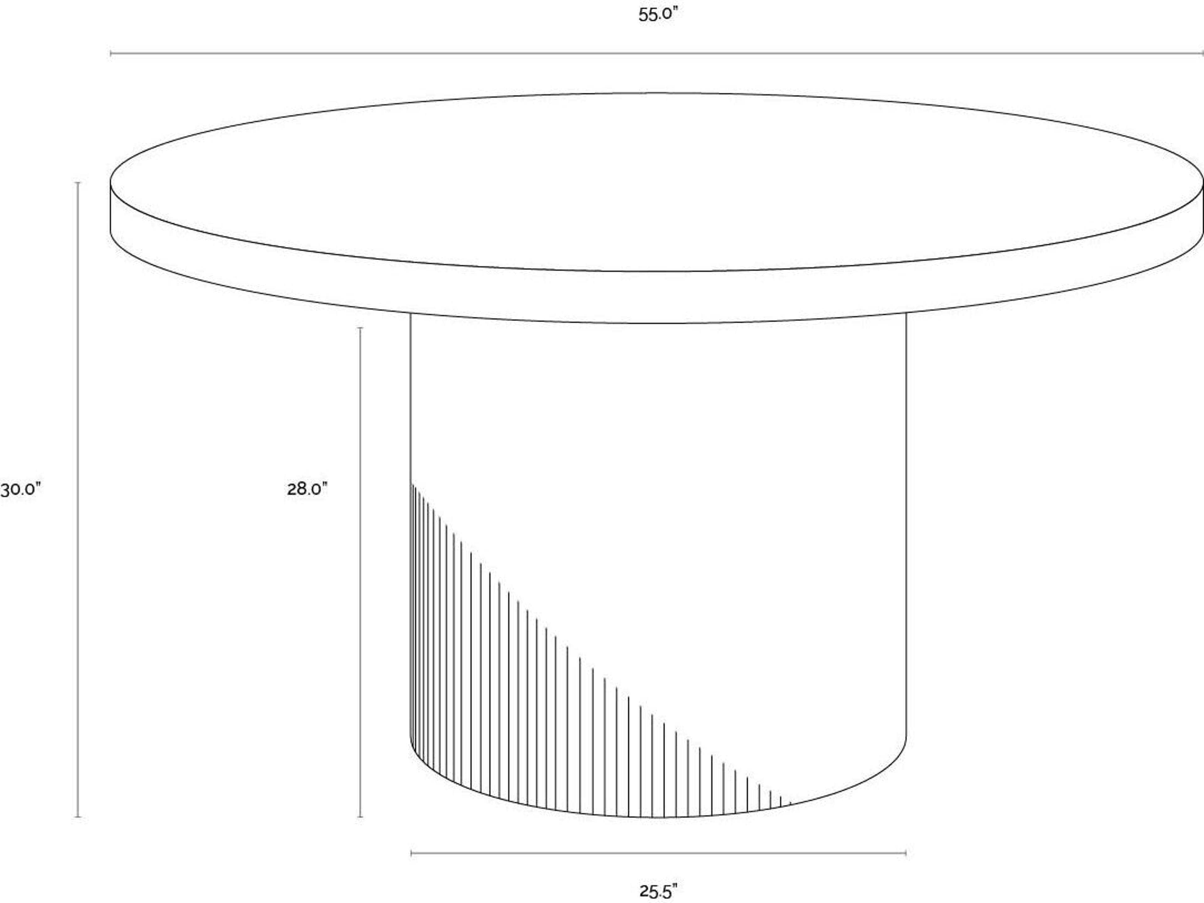 Sunpan Outdoor Nicolette Concrete White Round Dining Table