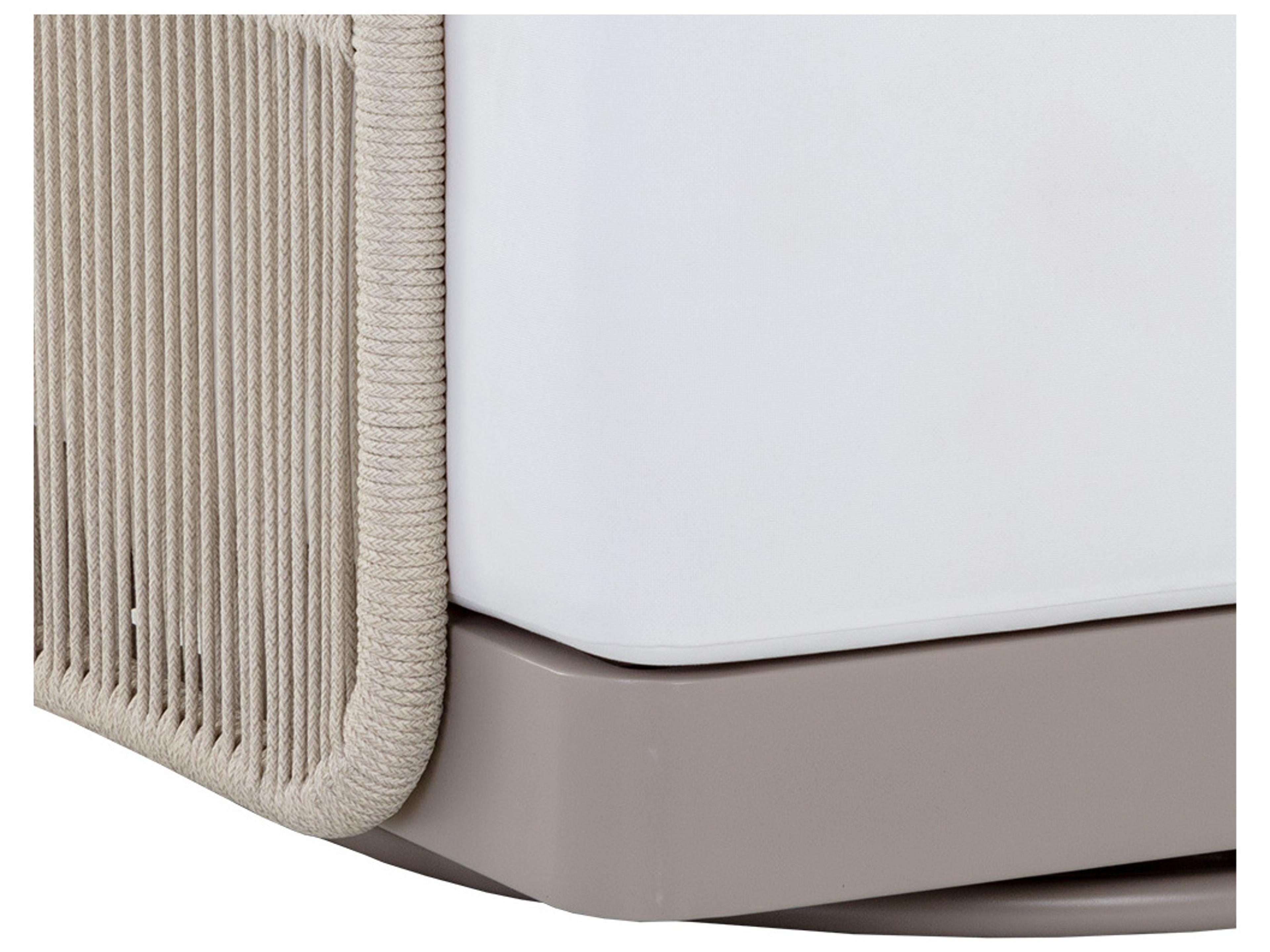 Sunpan Outdoor Allariz Aluminum Rope Greige Swivel Lounge Chair in Stinson White