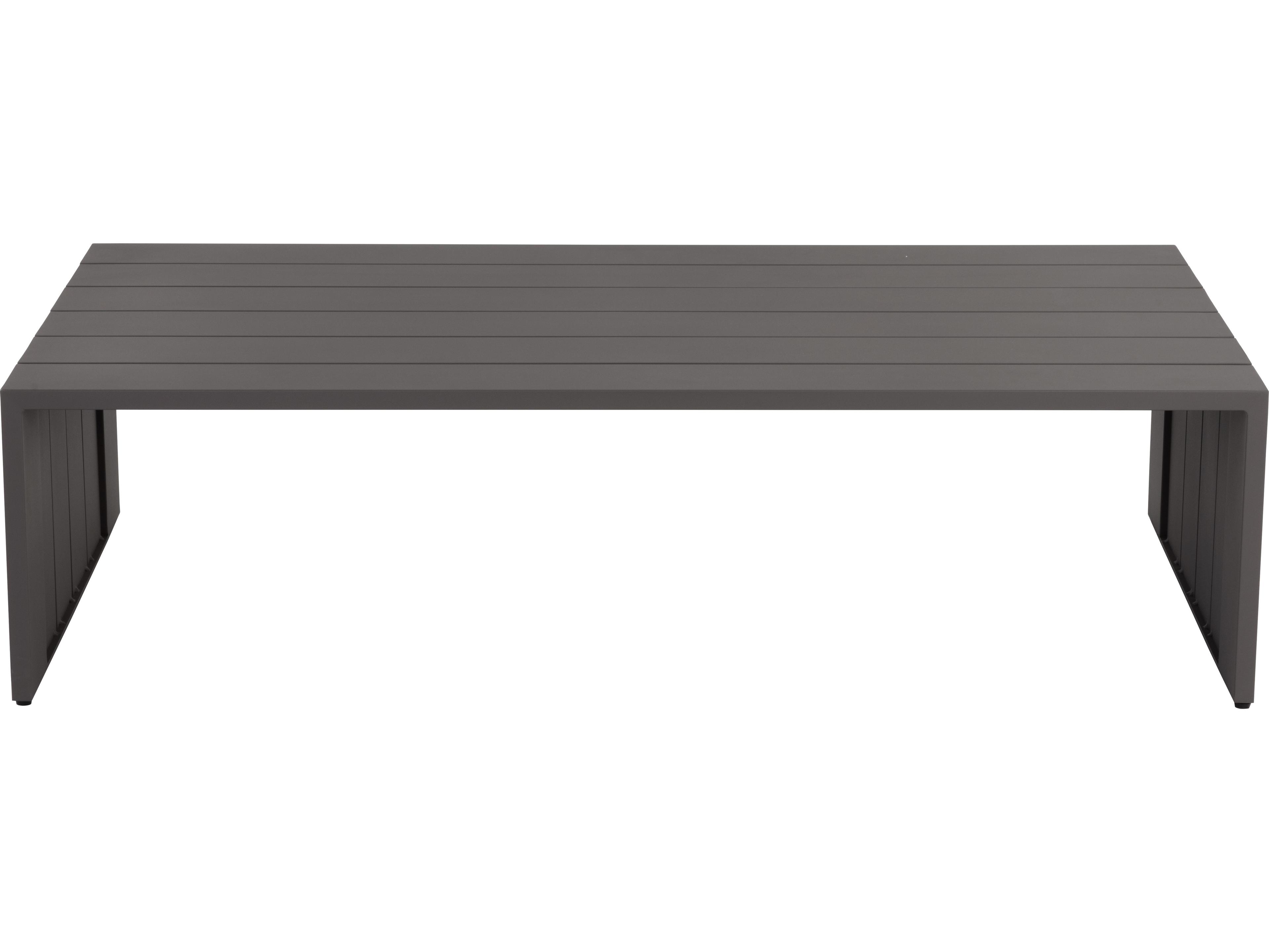 Sunpan Outdoor Verin Aluminum Warm Grey Rectangular Coffee Table