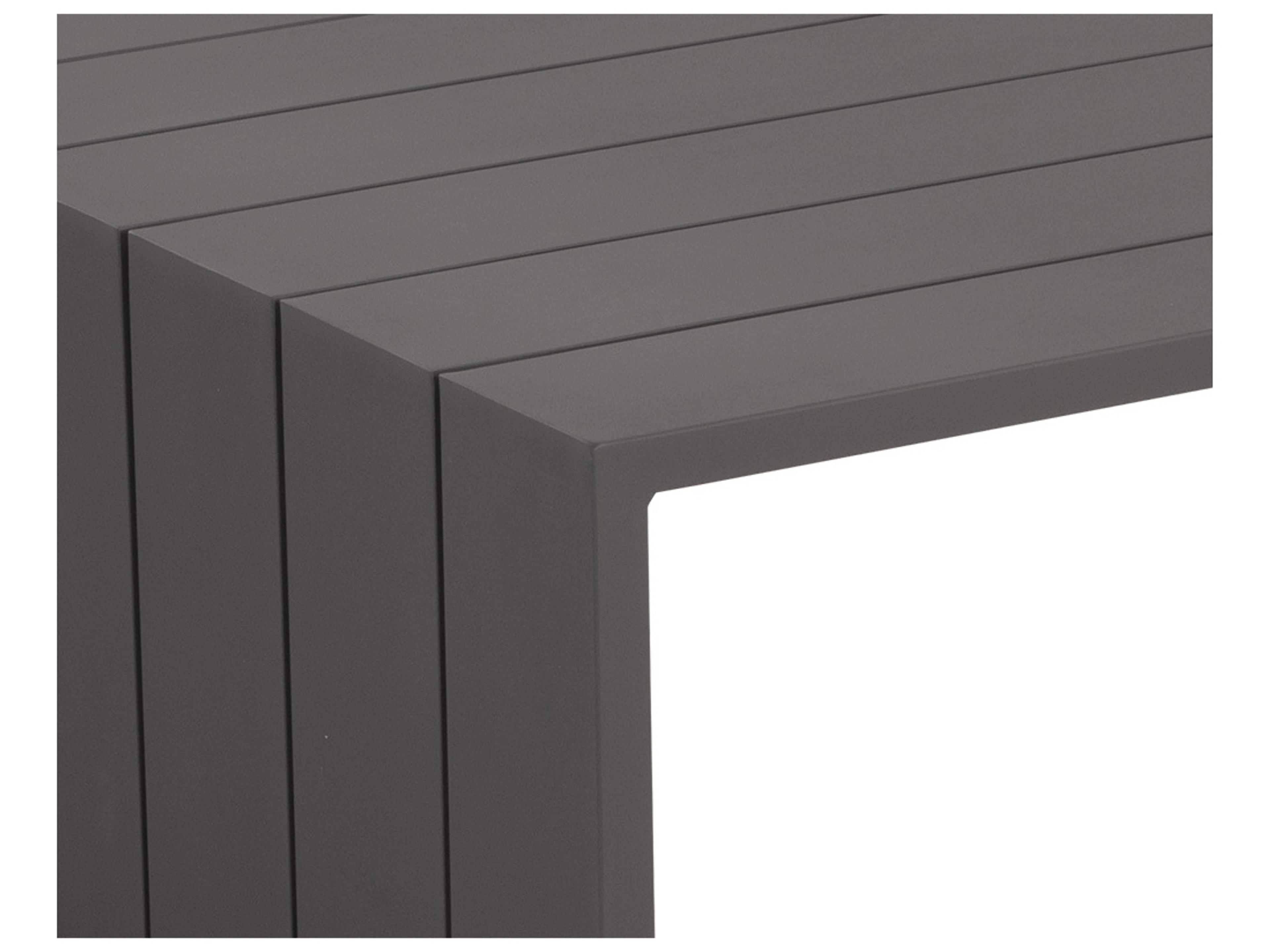 Sunpan Outdoor Verin Aluminum Warm Grey Rectangular Coffee Table