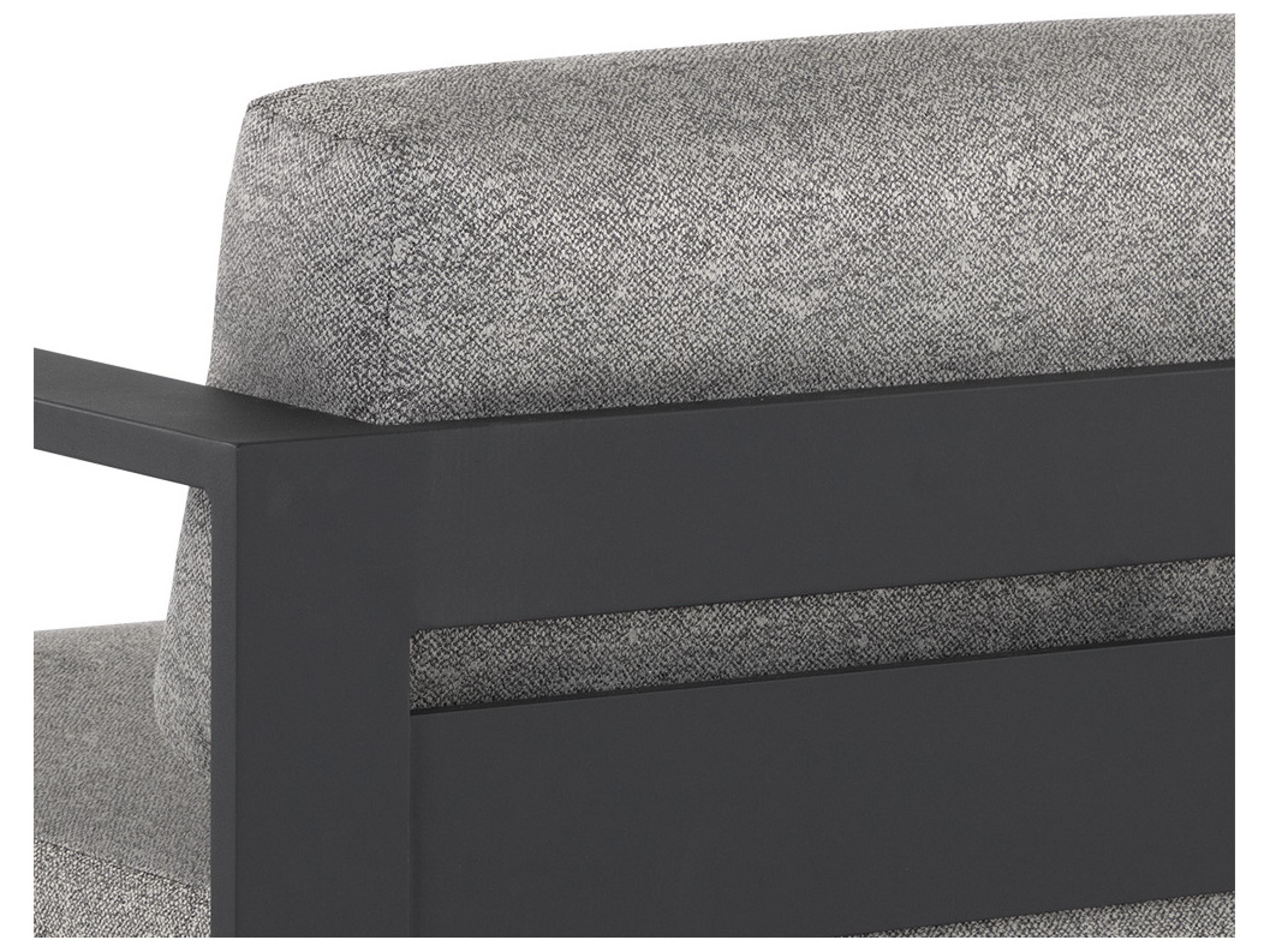 Sunpan Outdoor Tavira Aluminum Charcoal Lounge Chair in Lanikai Salt And Pepper