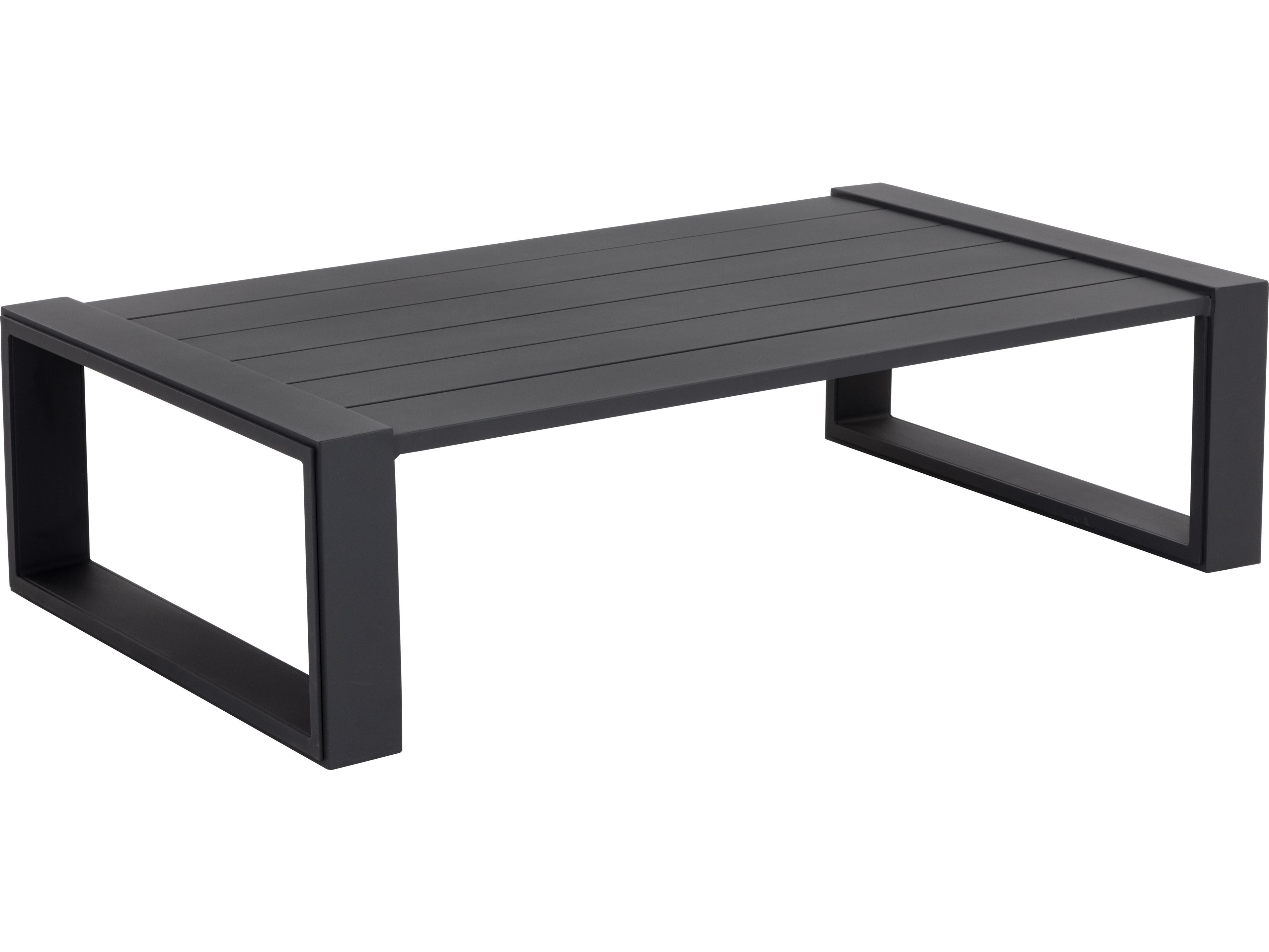Grado Aluminum Charcoal Rectangular Coffee Table