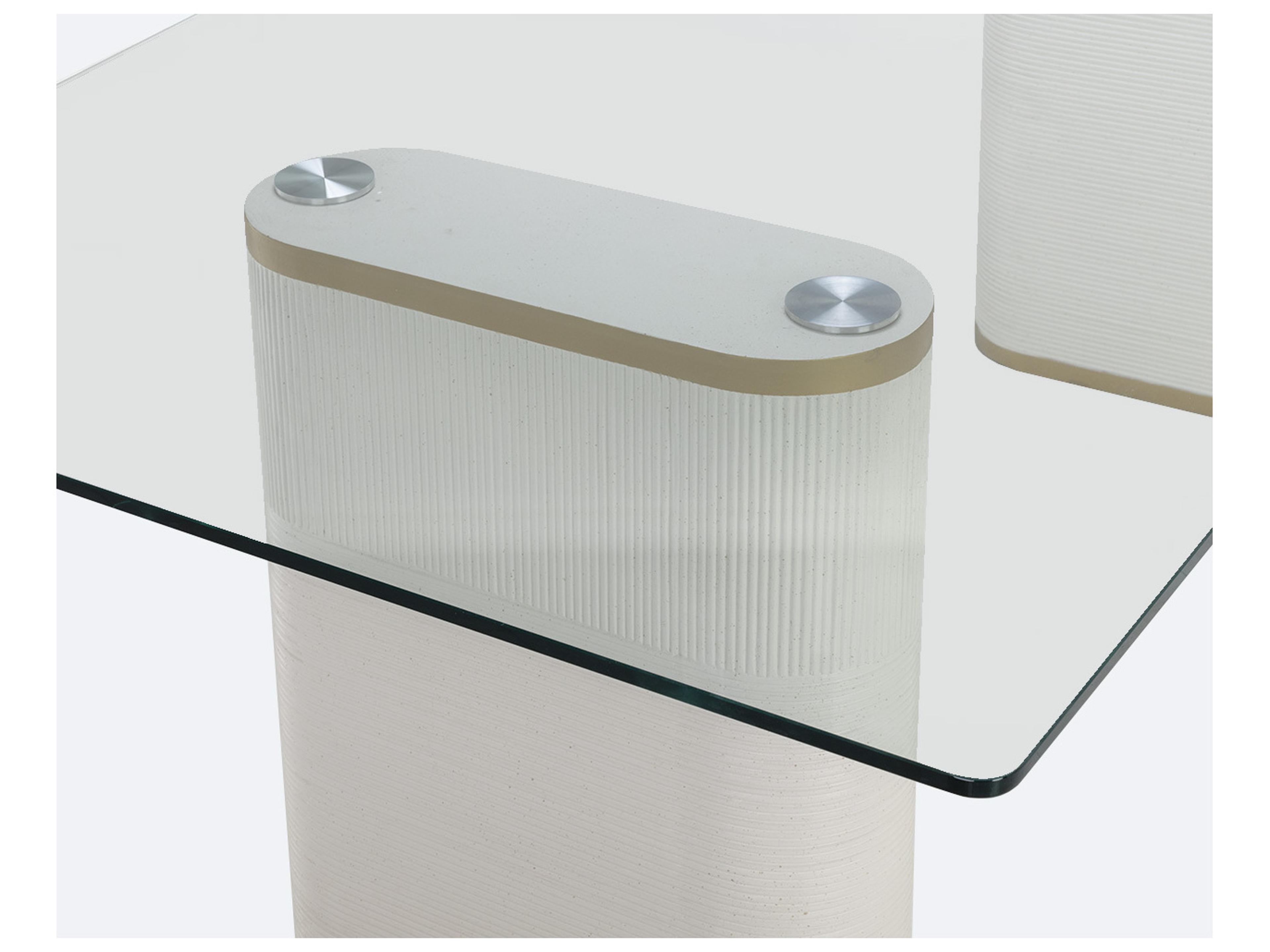 Sunpan Outdoor Solterra Aemond Concrete White Rectangular Dining Table